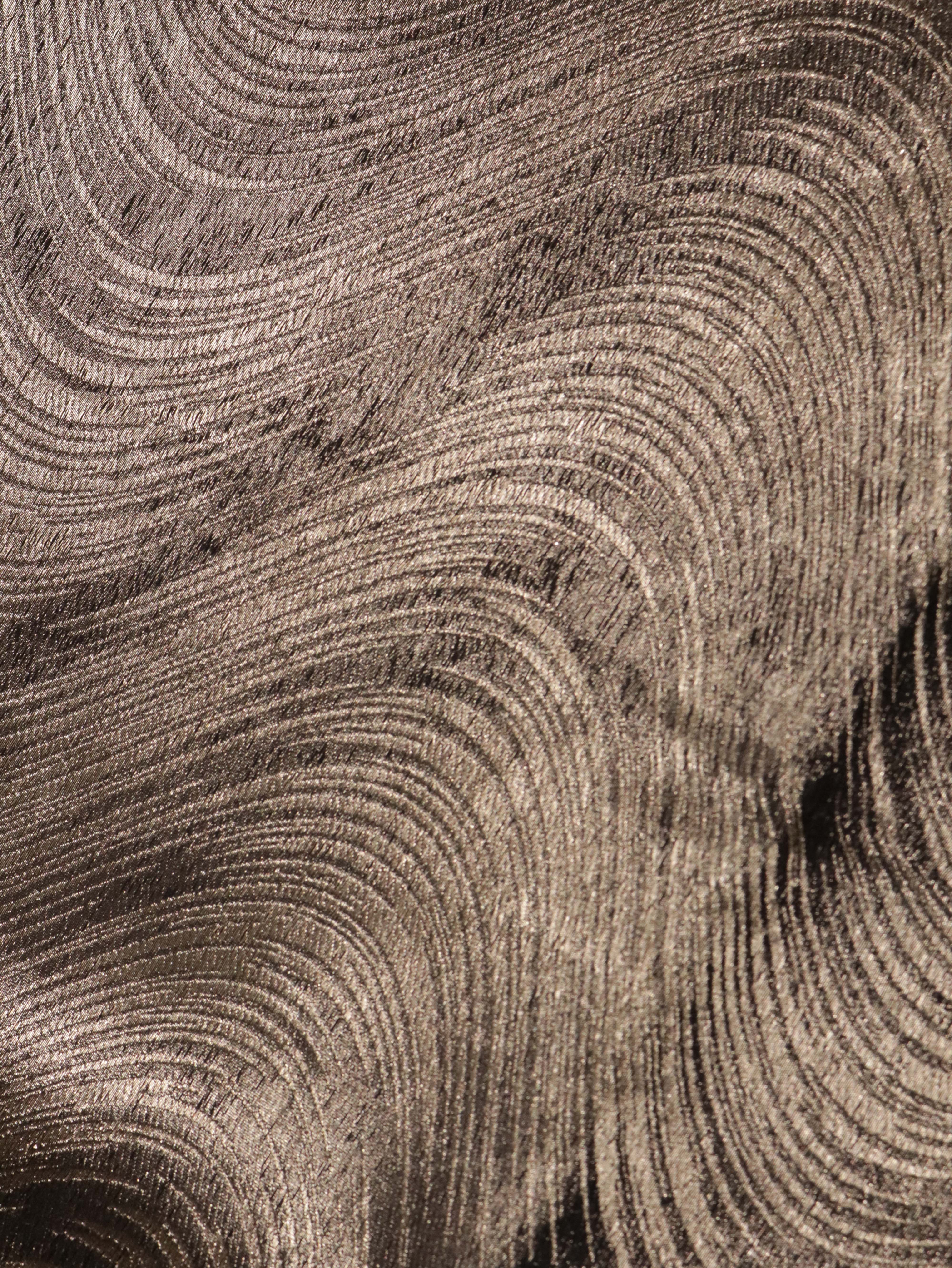 Black Organza Tissue Saree with Geometric Silver Zari Work