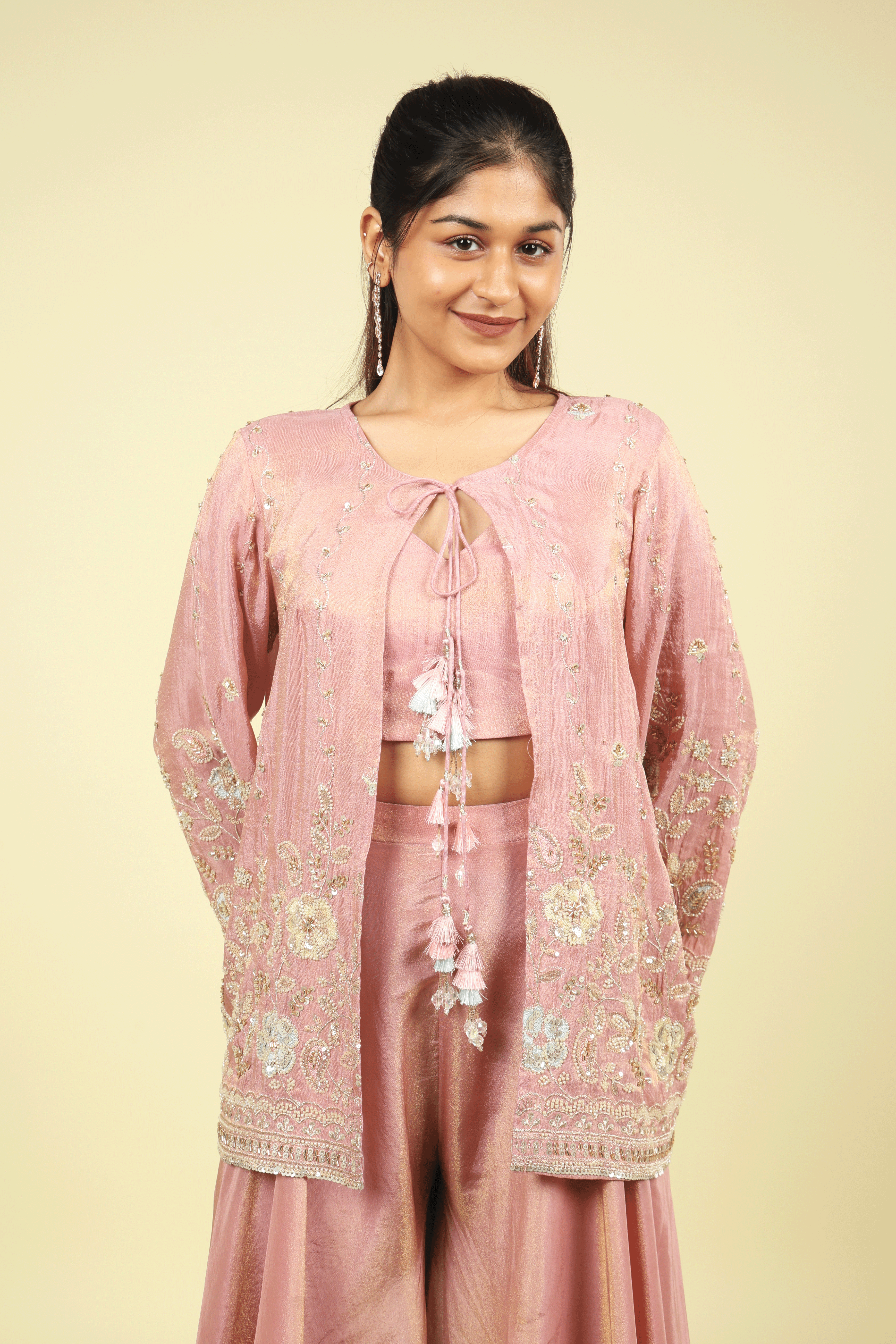 Peach Crush Tissue Cape Set