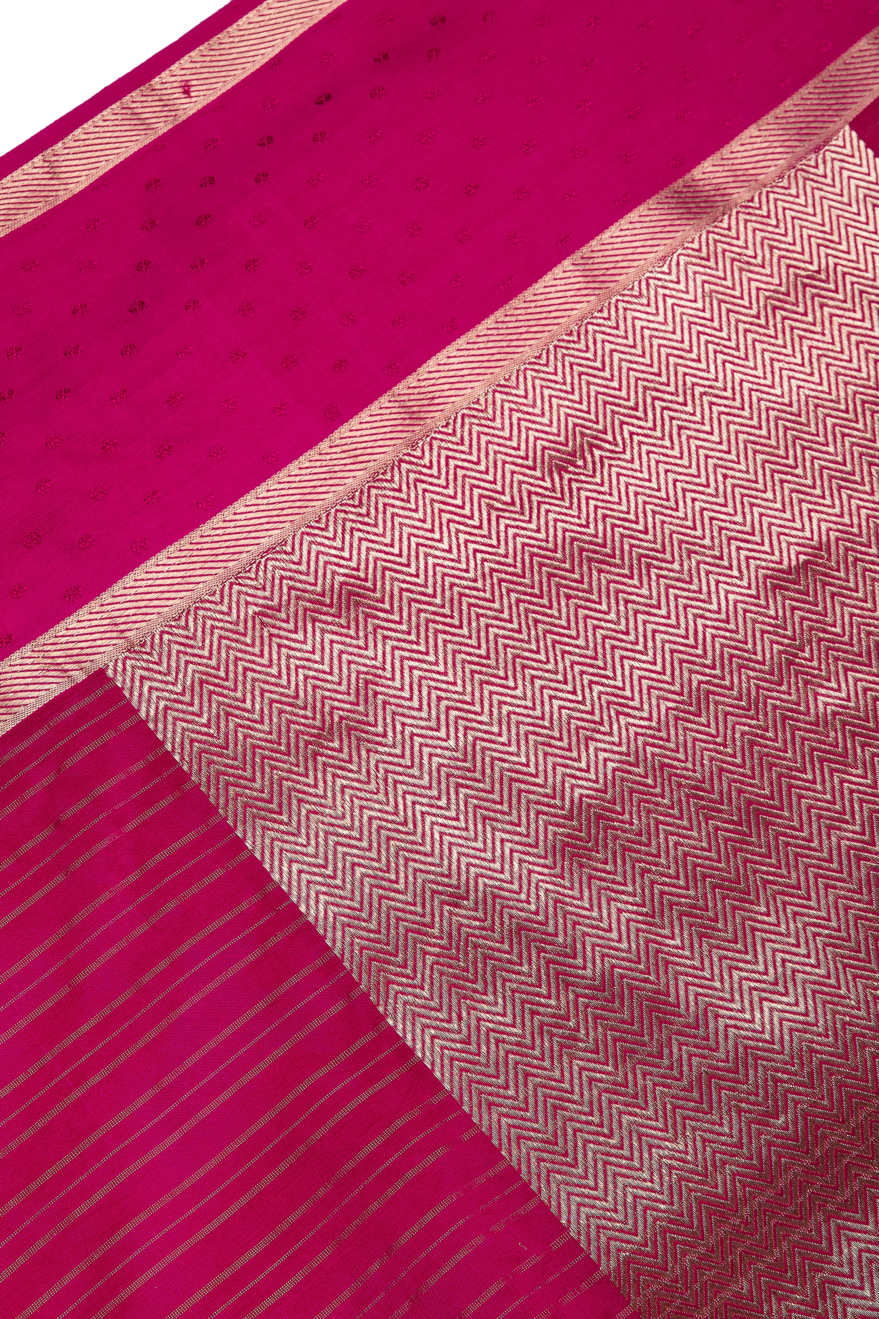 Magenta Pink Banaras Silk Saree - Mokshaa