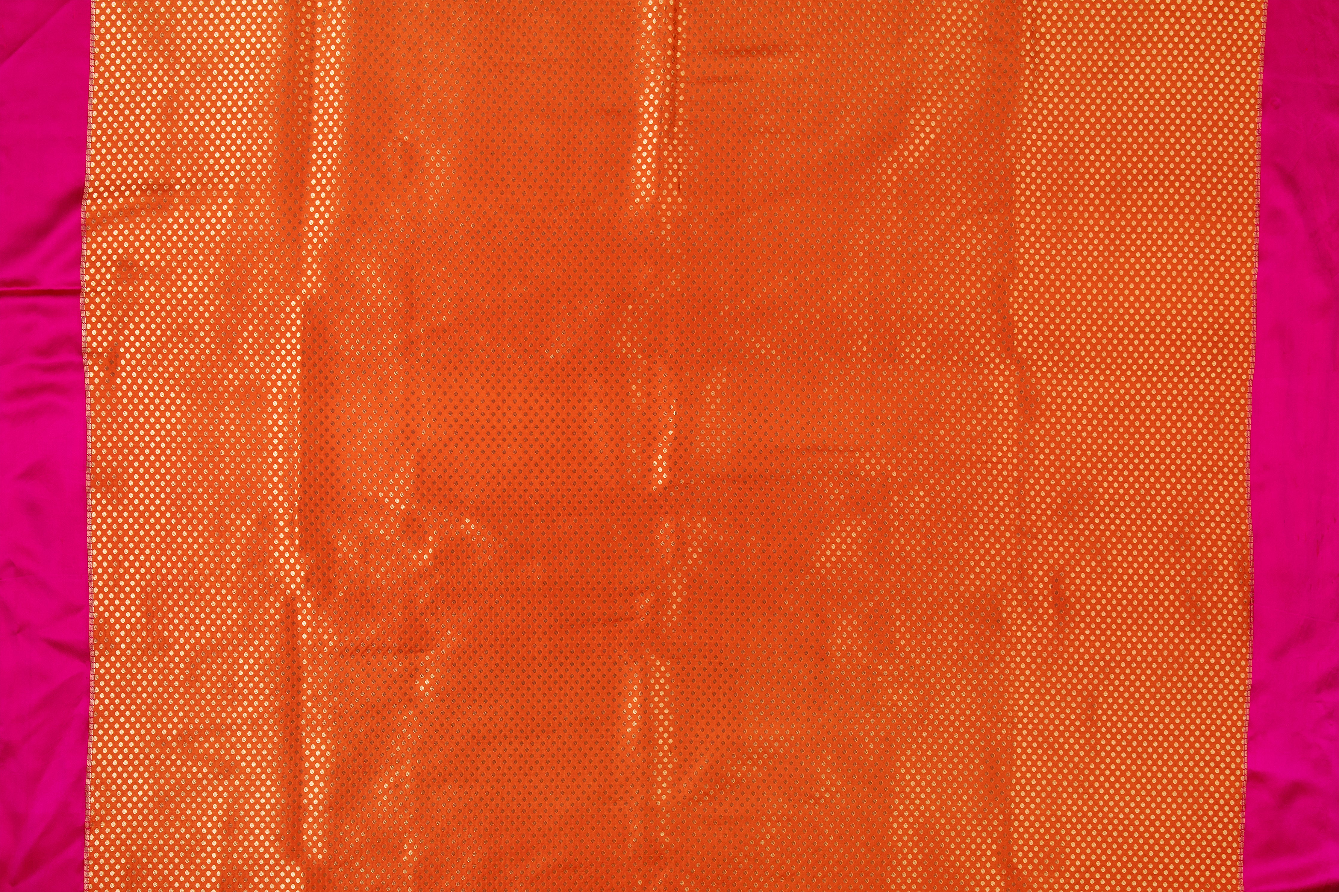 Orange Banaras Satin Silk Saree - Mokshaa