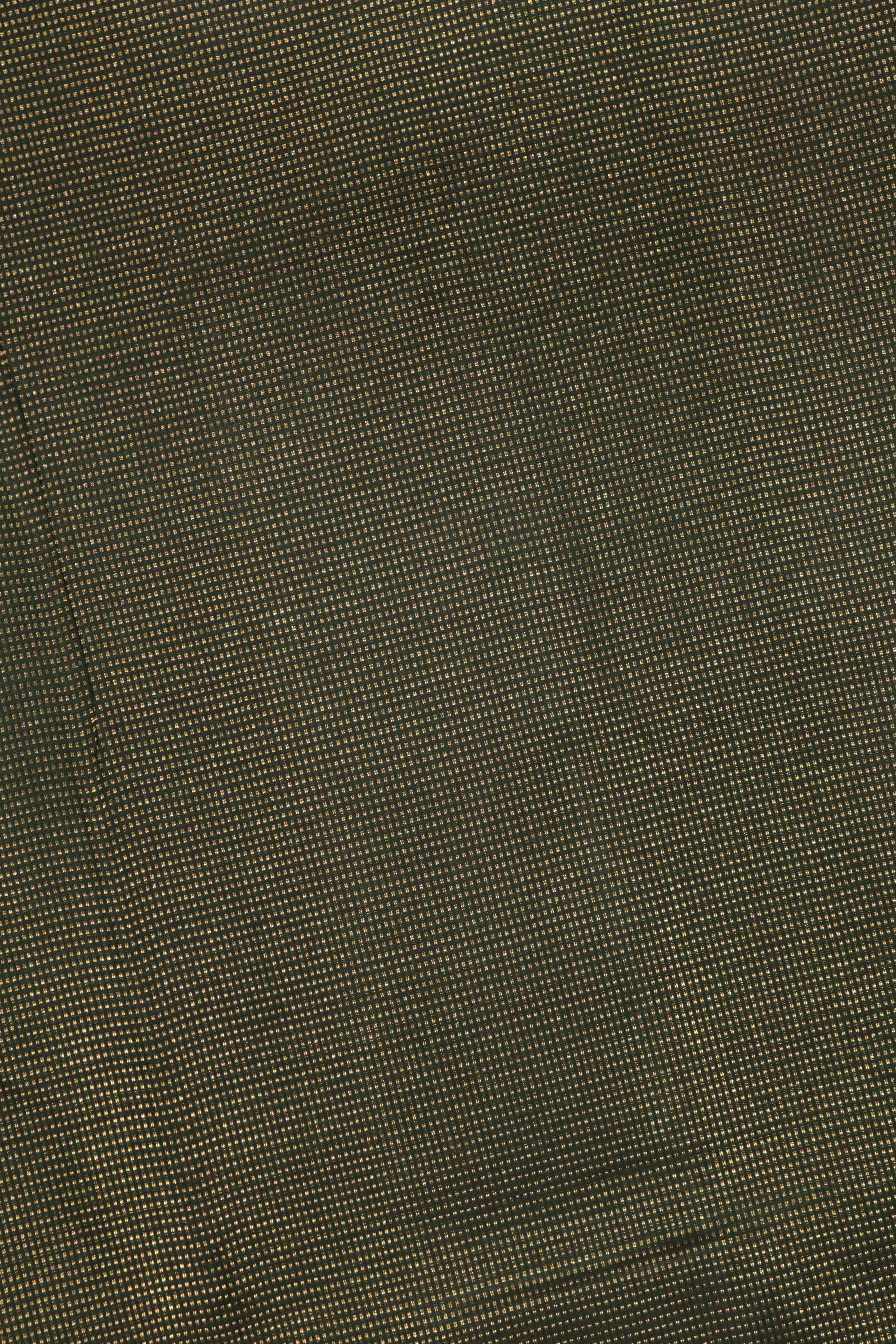 Bottle Green Kanchipuram Silk Saree with Self Zari Chattai Weaving and Contrast Pink Border