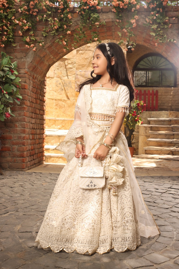 Off white Sequence Embroidery Lehenga Choli - Mokshaa