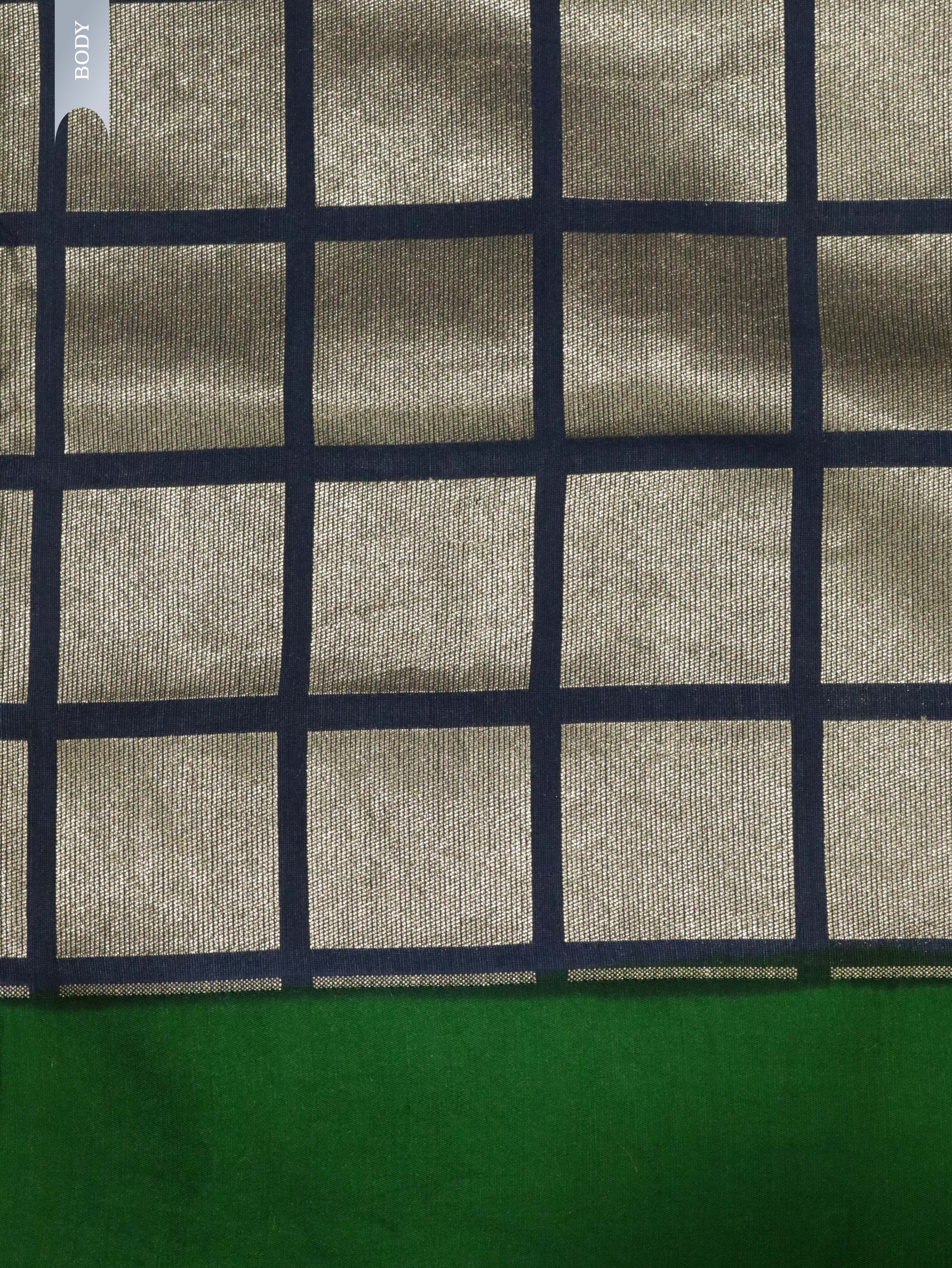 Ash Blue Handloom Silk Saree with Silver Zari Geometric Weaving
