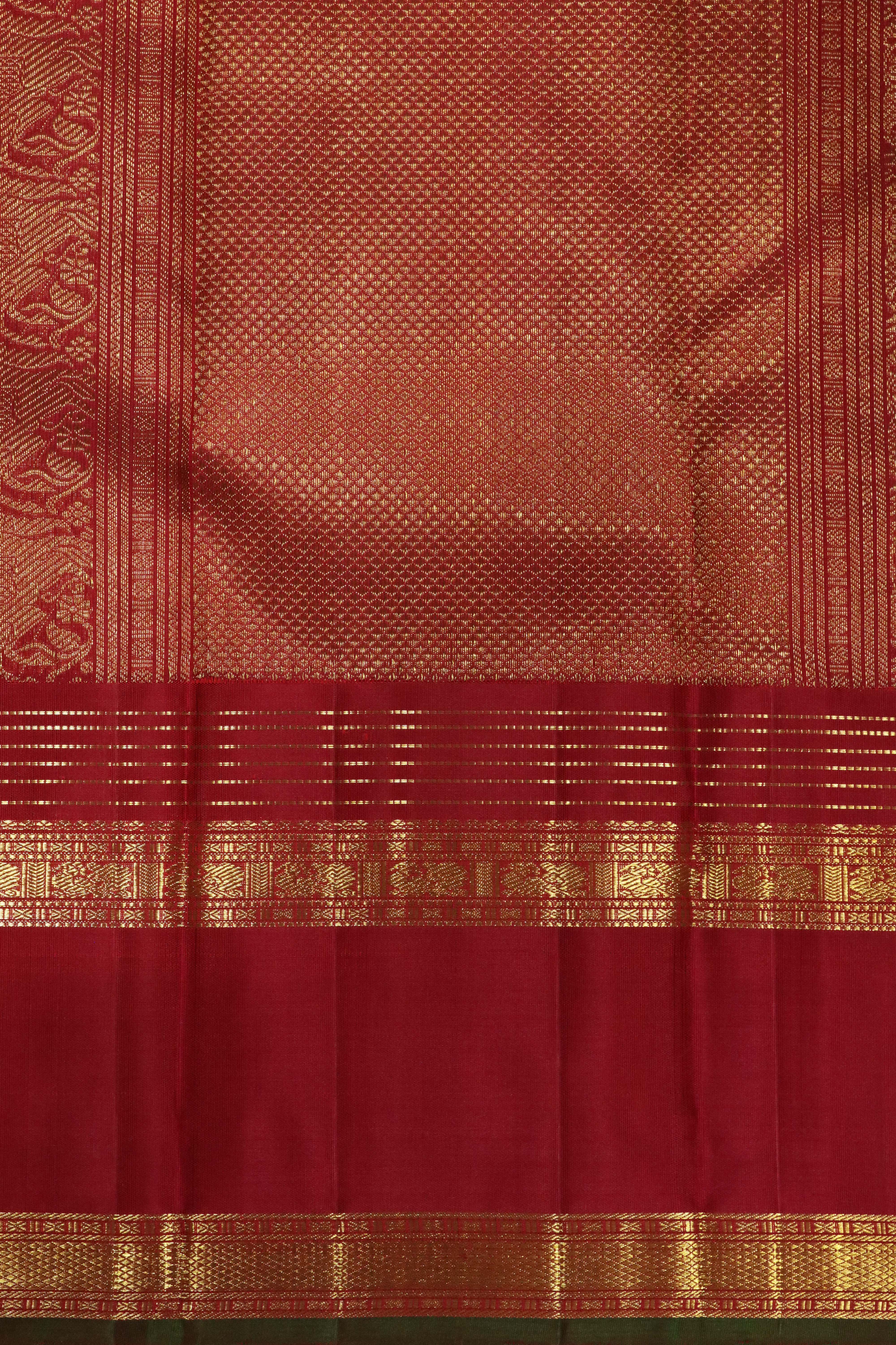 Royal Blue Kanchipuram Silk Saree with Zari Stripes and Contrast Border