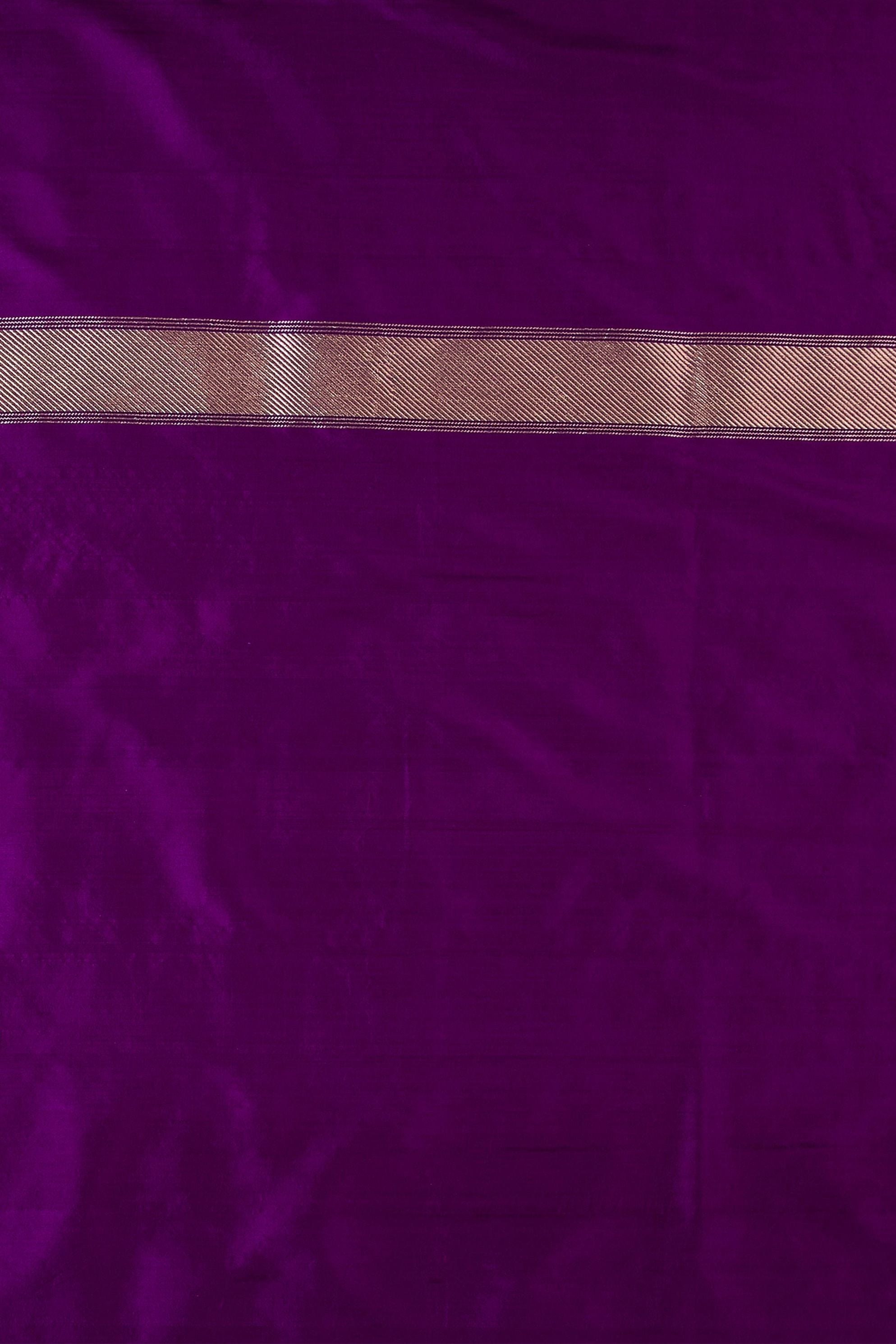 Purple Banaras Silk Saree - Mokshaa