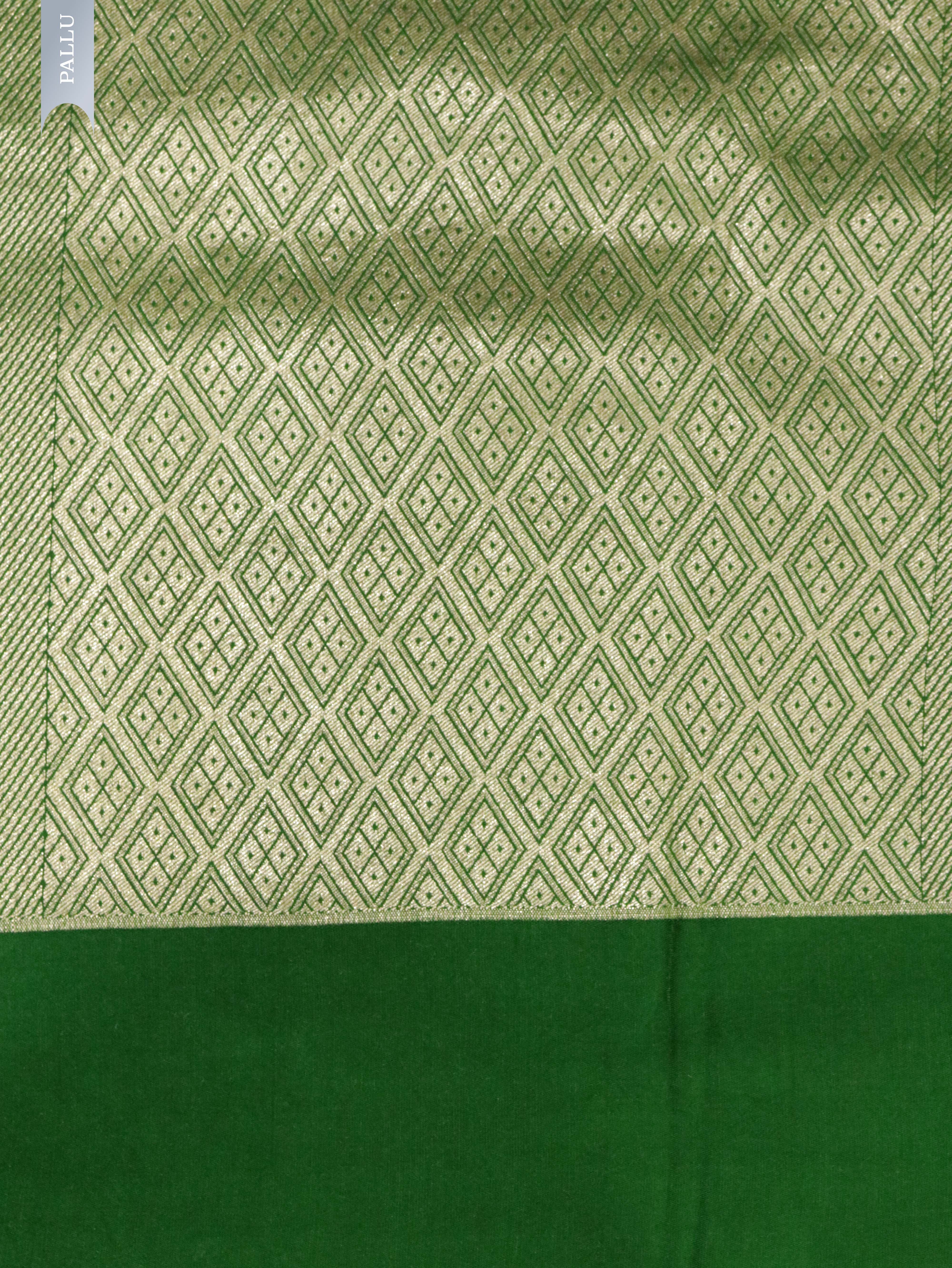 Ash Blue Handloom Silk Saree with Silver Zari Geometric Weaving