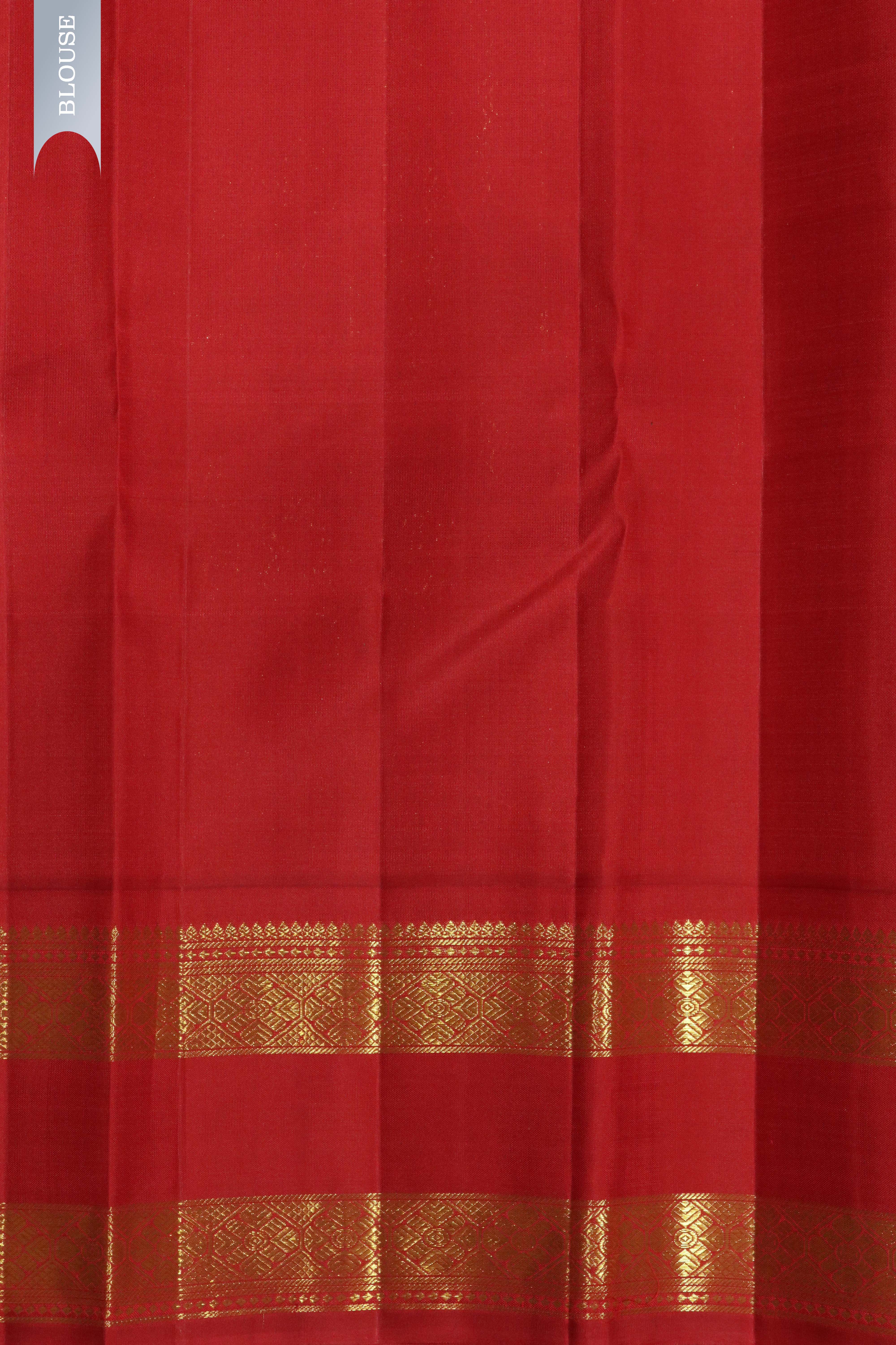 Chocolate Brown Kanchipuram Silk Saree with Motifs & Dancing Figurines and Contrast Zari Border
