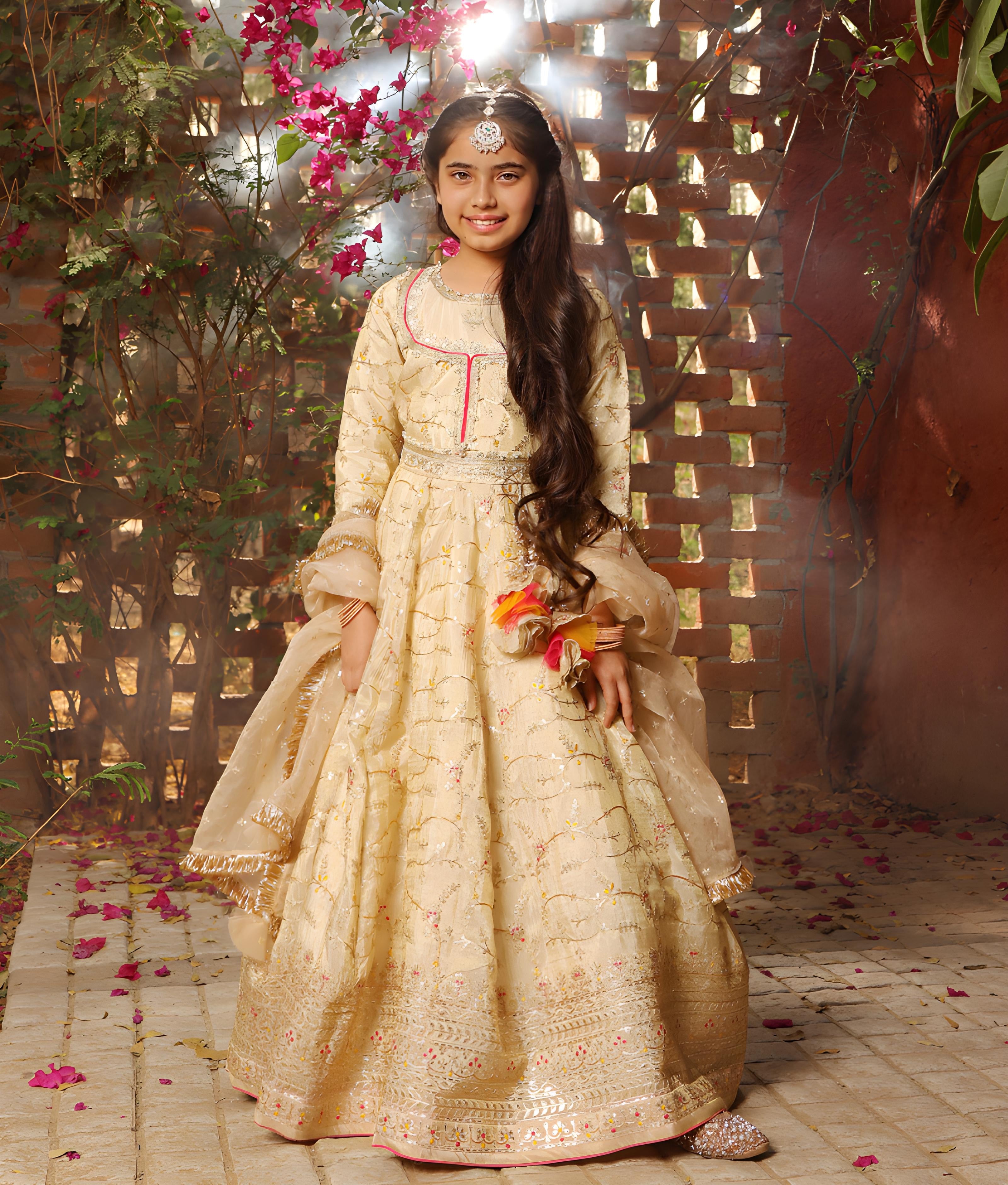 Golden Embroidered Anarkali