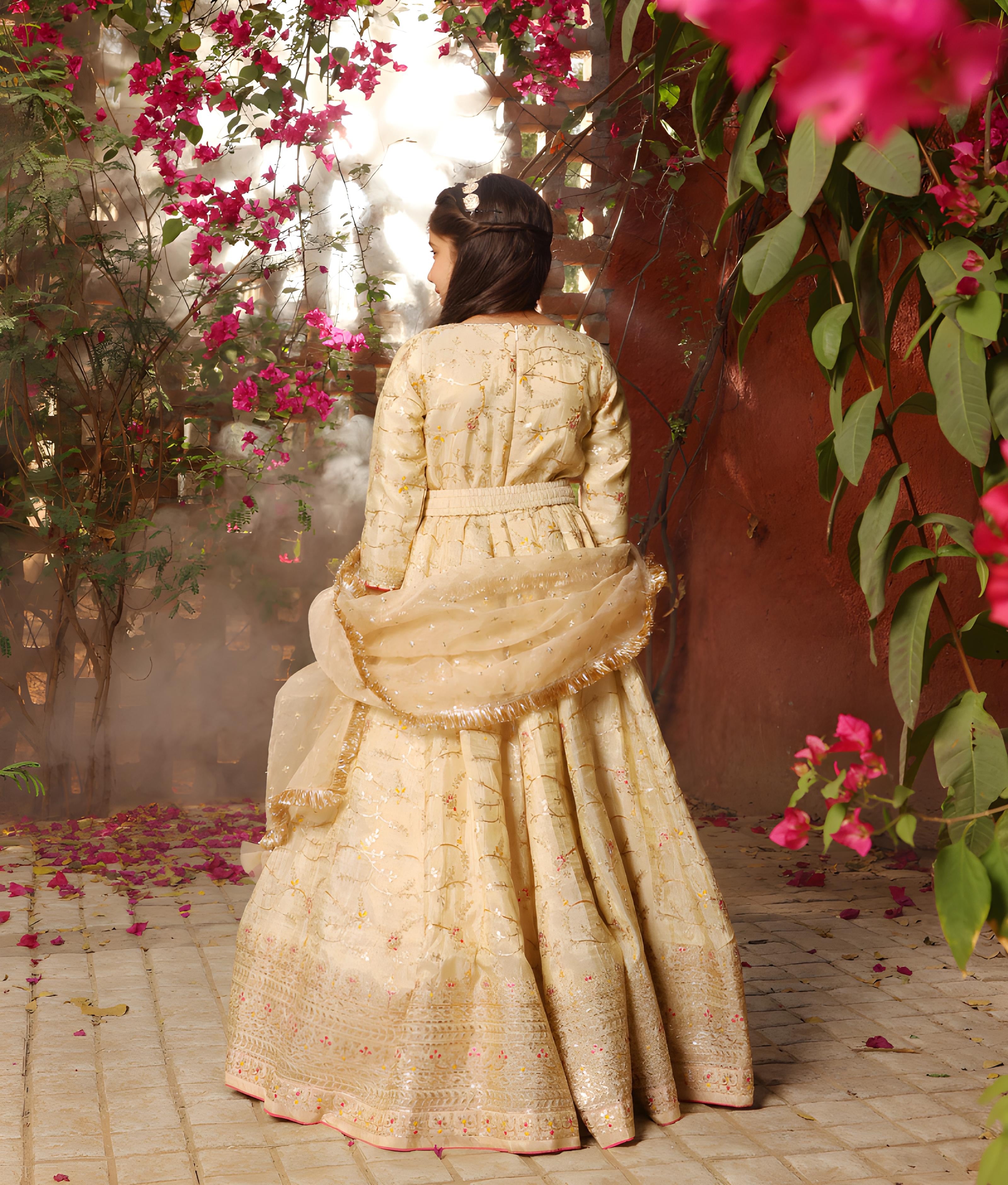 Golden Embroidered Anarkali