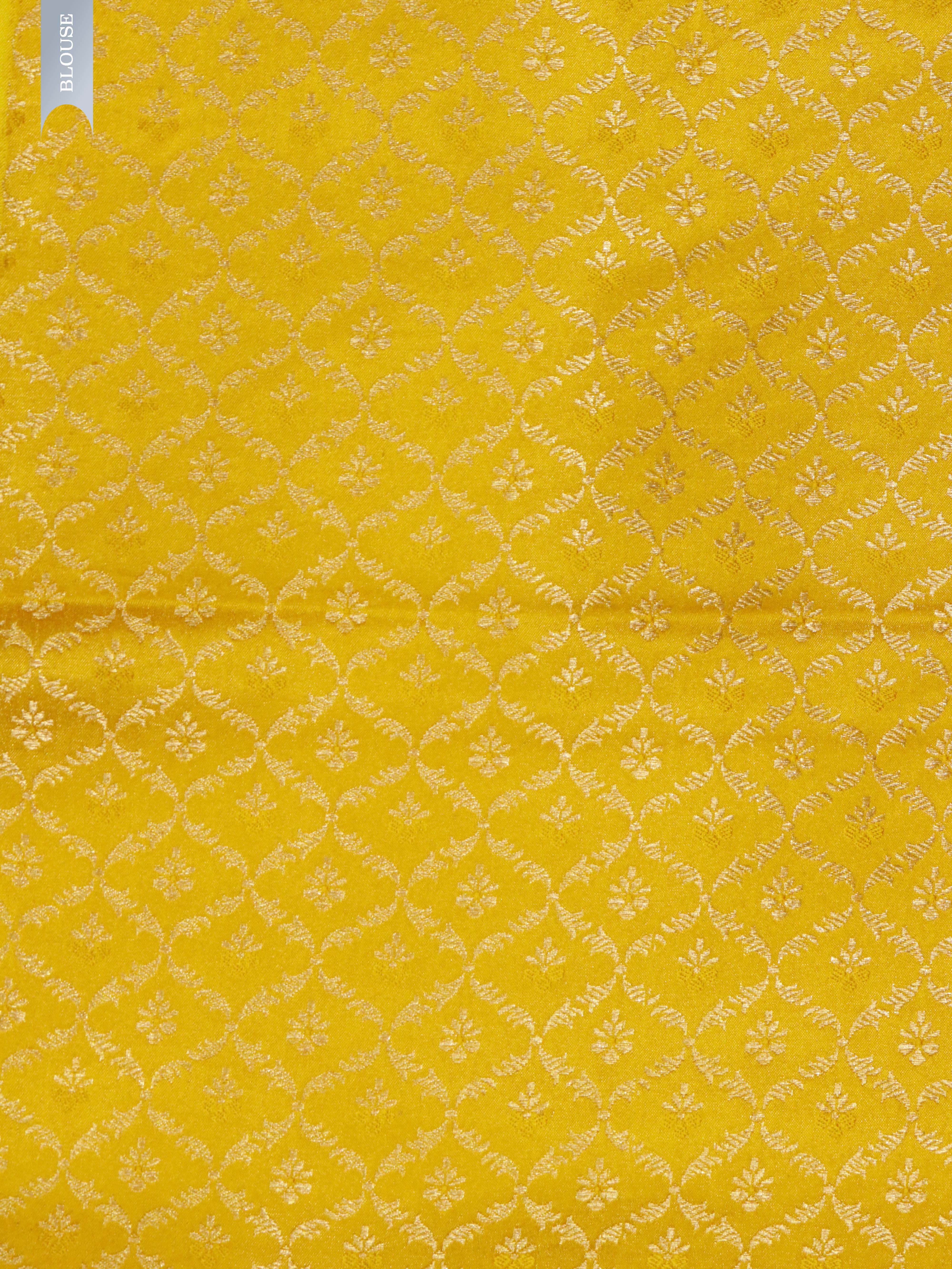 Bottle Green Banarasi Silk Saree with All-Over Buttas & Zari Border