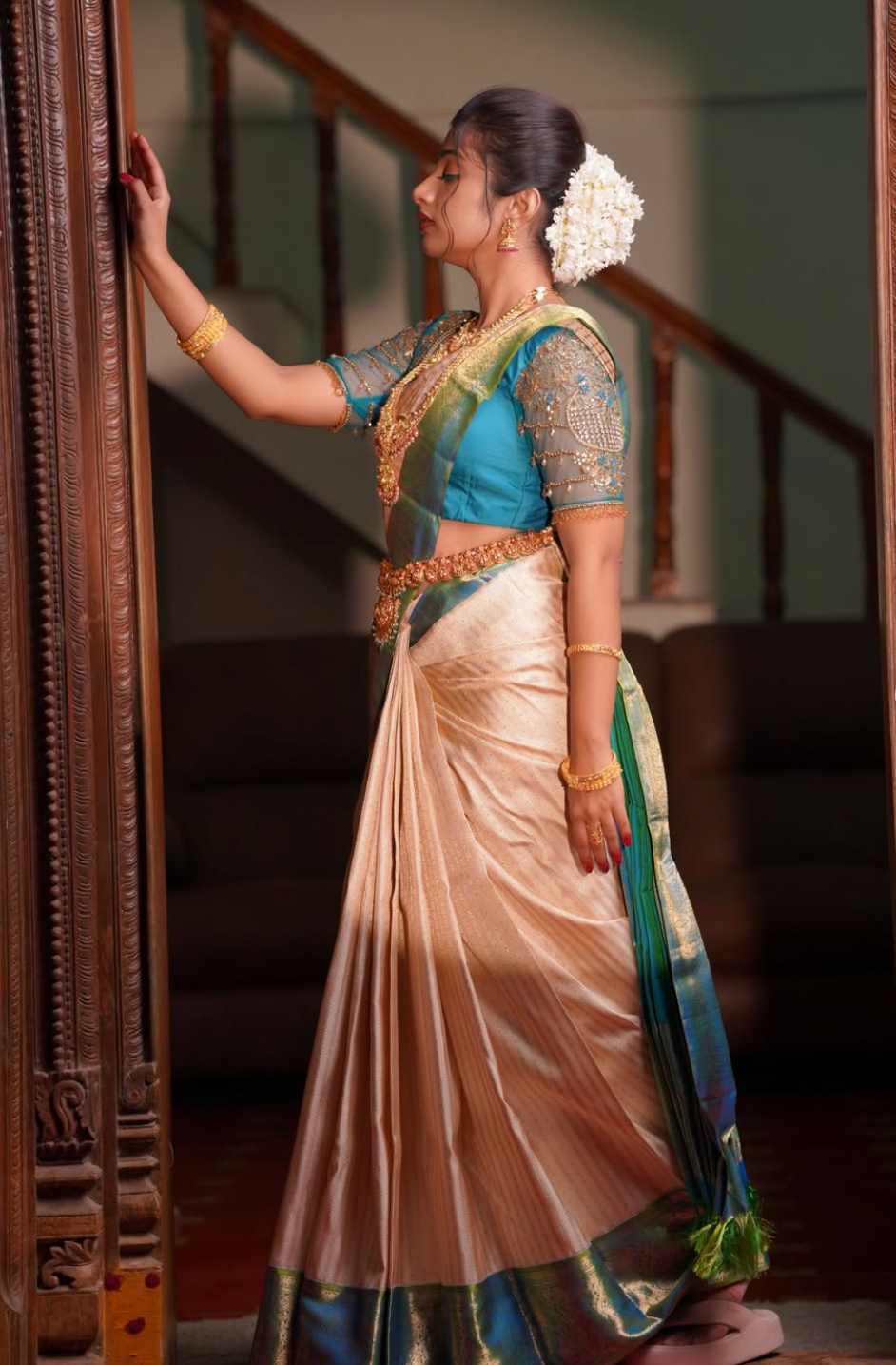 Actress Archana Ravichandran in Mokshaa Saree