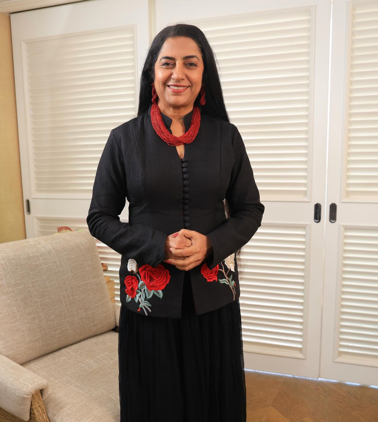 Actress Sahasini Hasan in Mokshaa Outfit