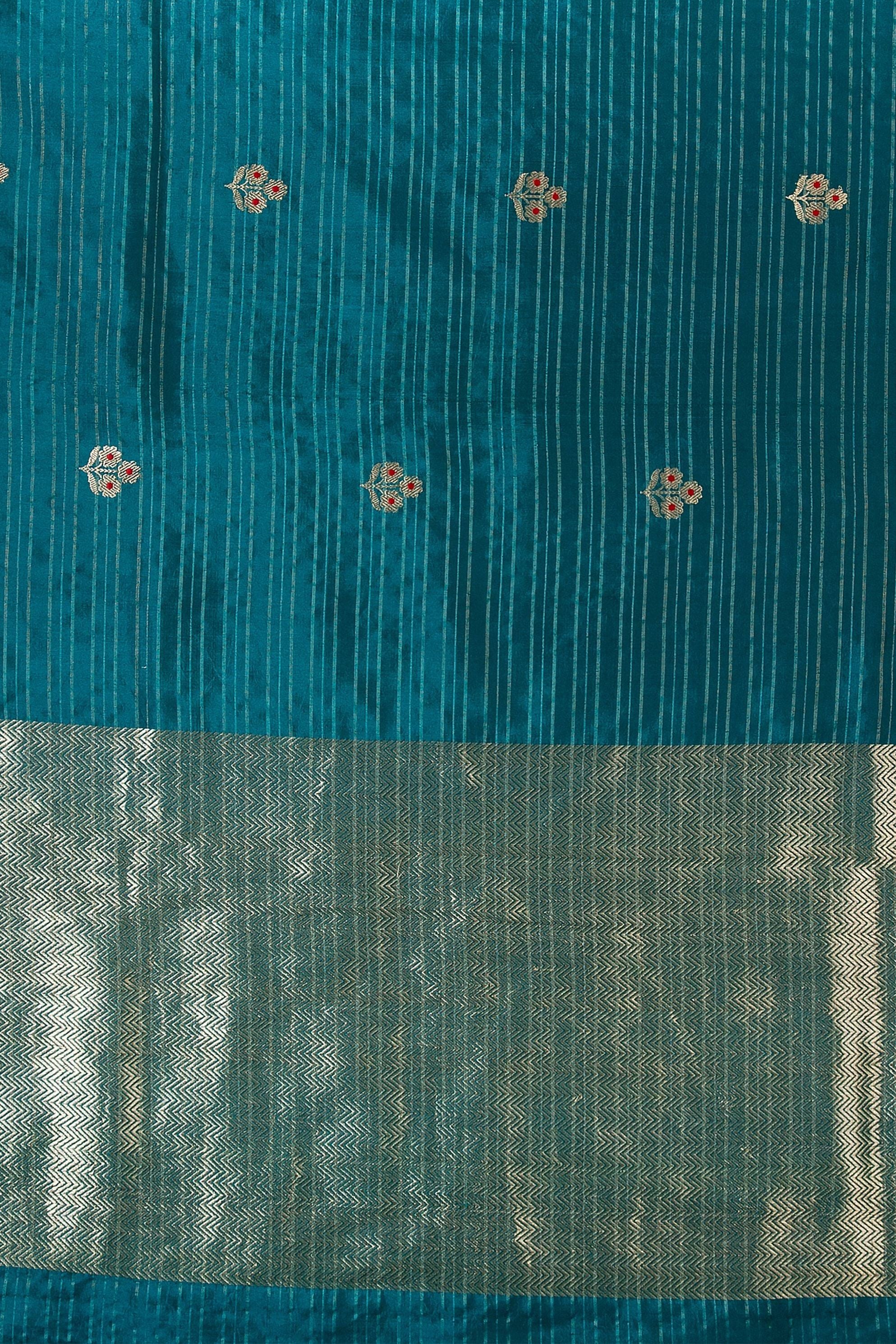 Emerald Green Banaras Silk Saree - Mokshaa