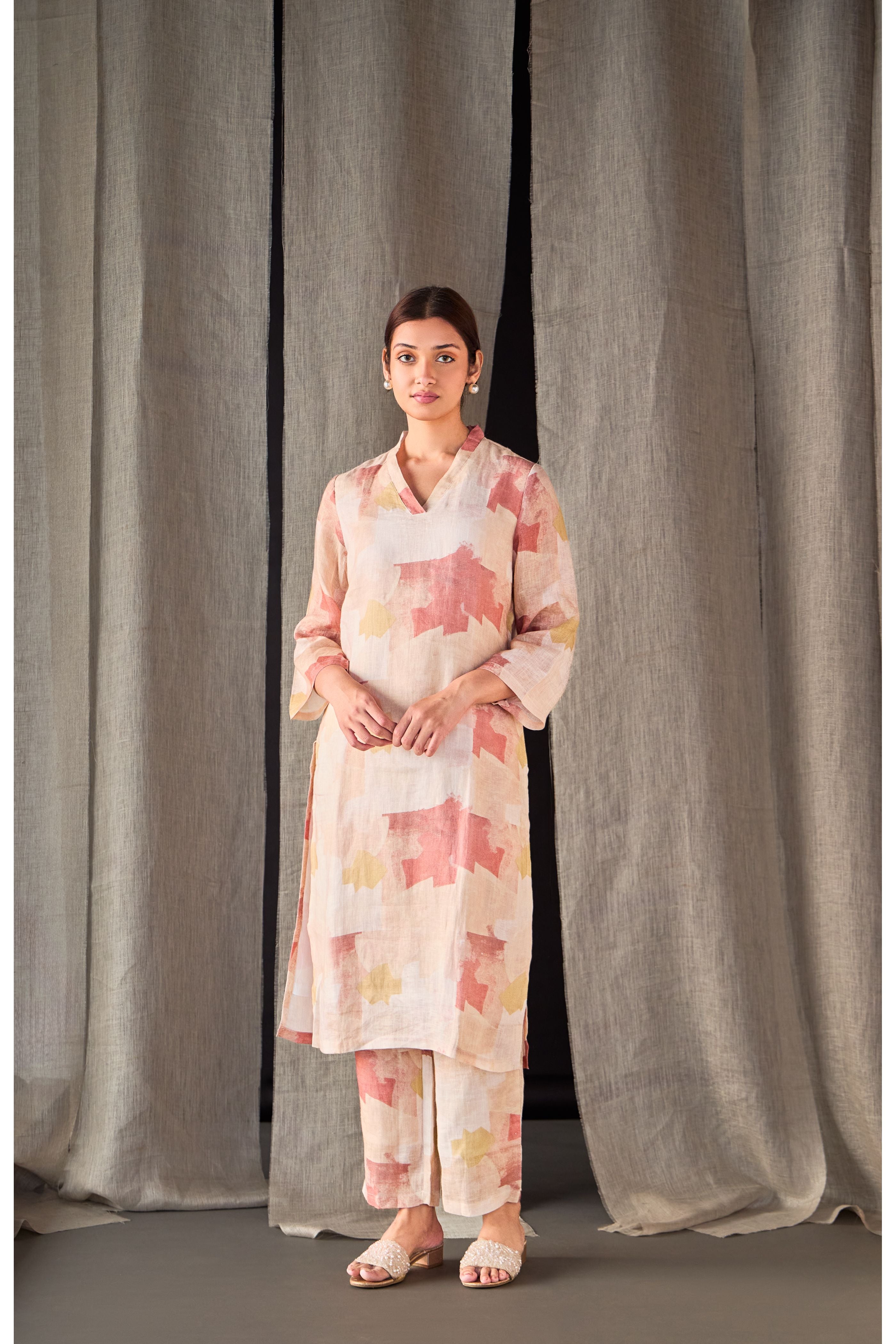 Pure Hemp Kurta Set-Italian Clay - Mokshaa