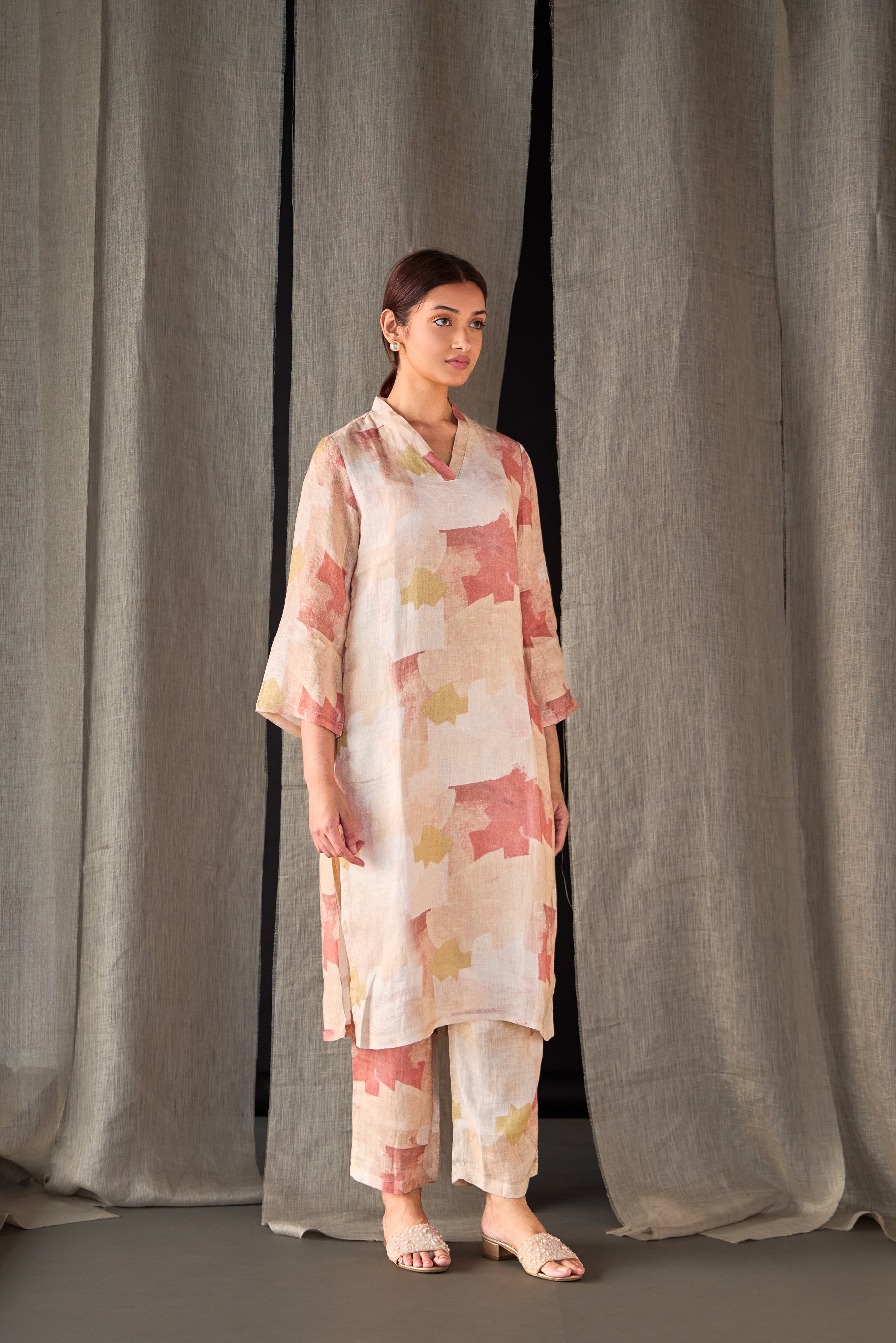 Pure Hemp Kurta Set-Italian Clay - Mokshaa