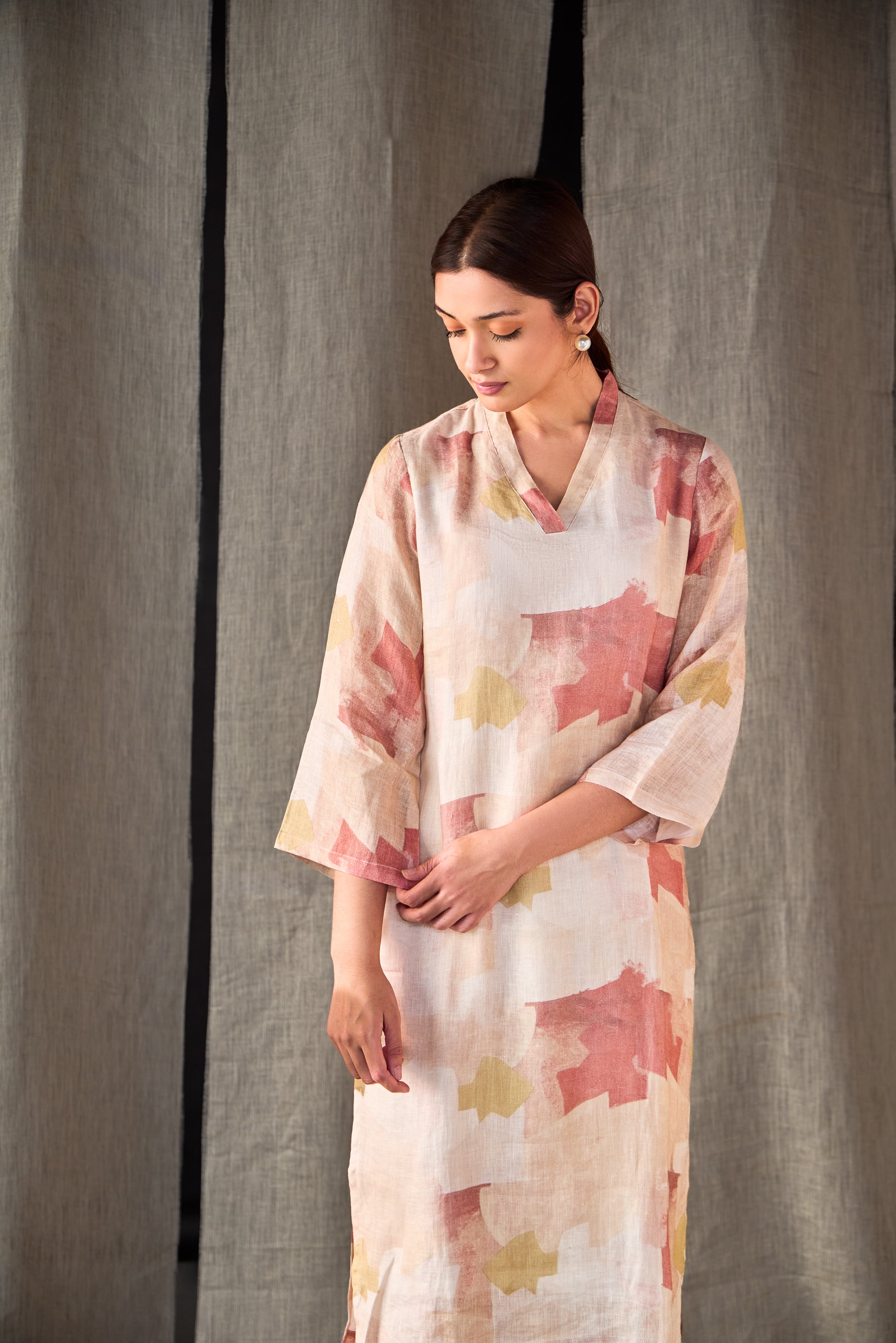 Pure Hemp Kurta Set-Italian Clay - Mokshaa