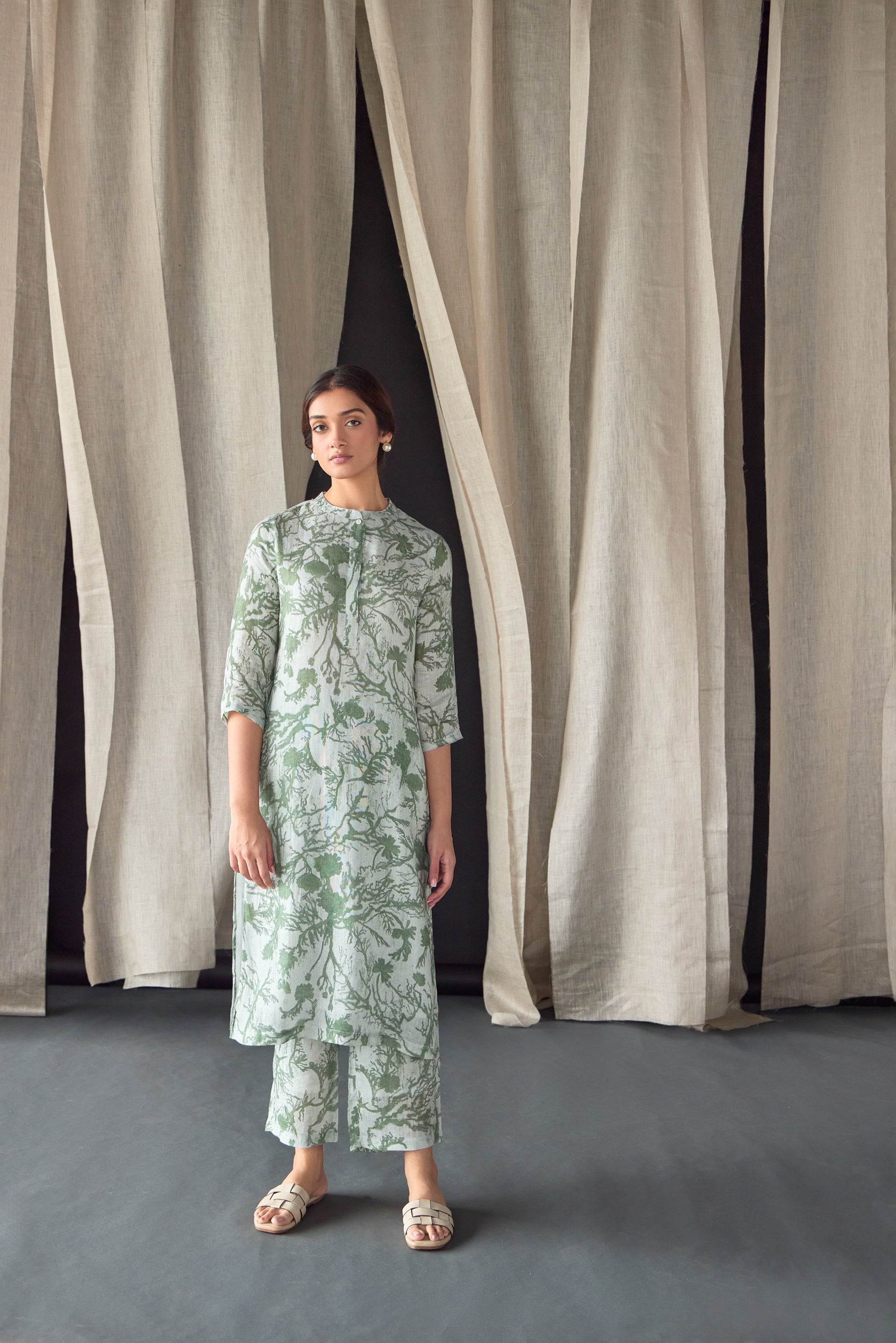 Forest Lullaby Pure Hemp Kurta Set - Mokshaa