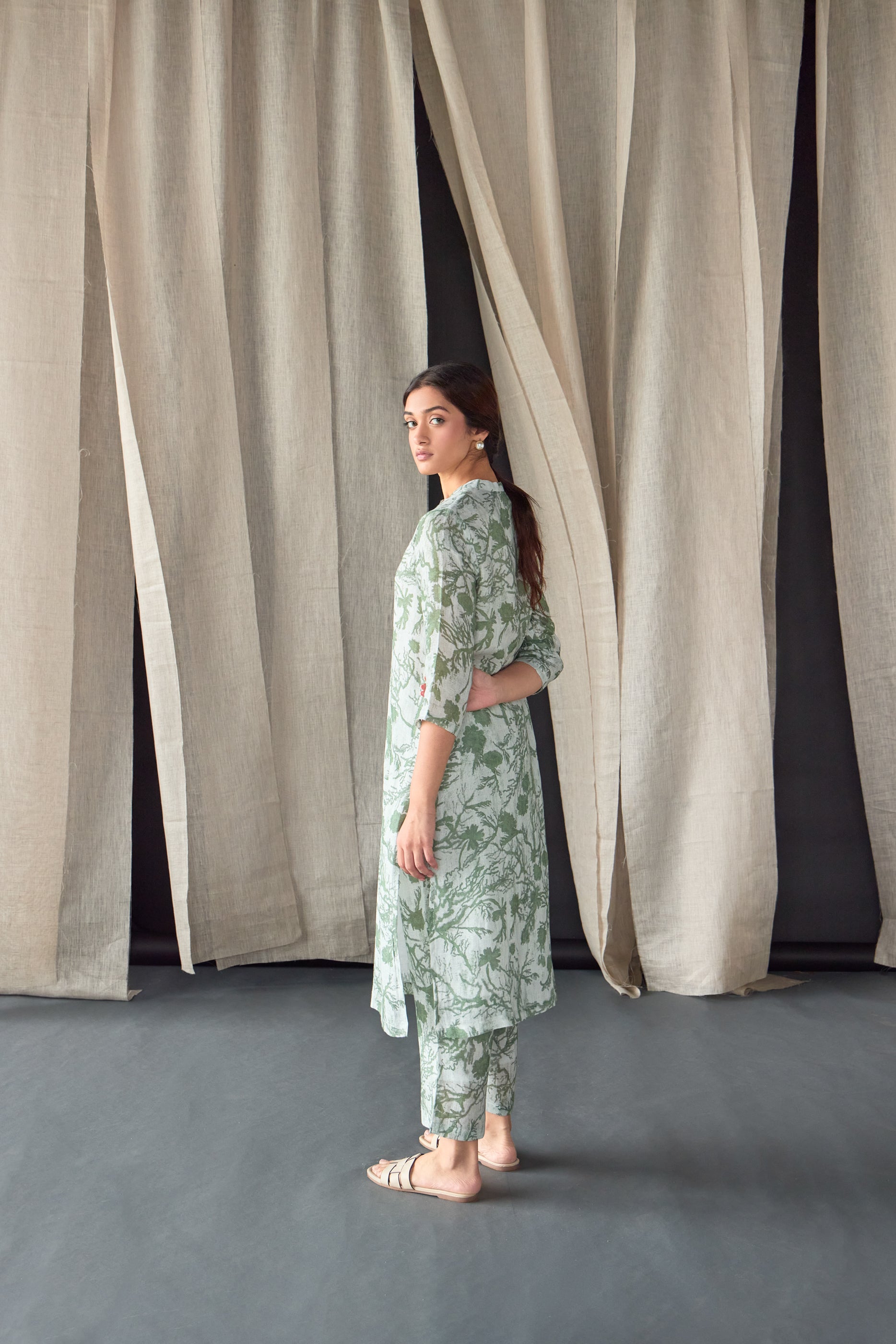 Forest Lullaby Pure Hemp Kurta Set - Mokshaa