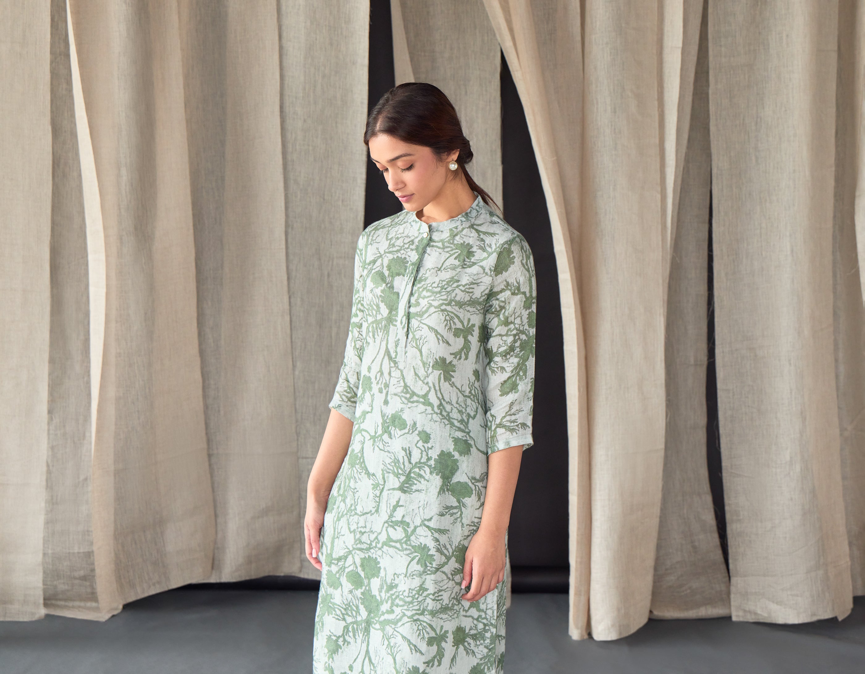 Forest Lullaby Pure Hemp Kurta Set - Mokshaa