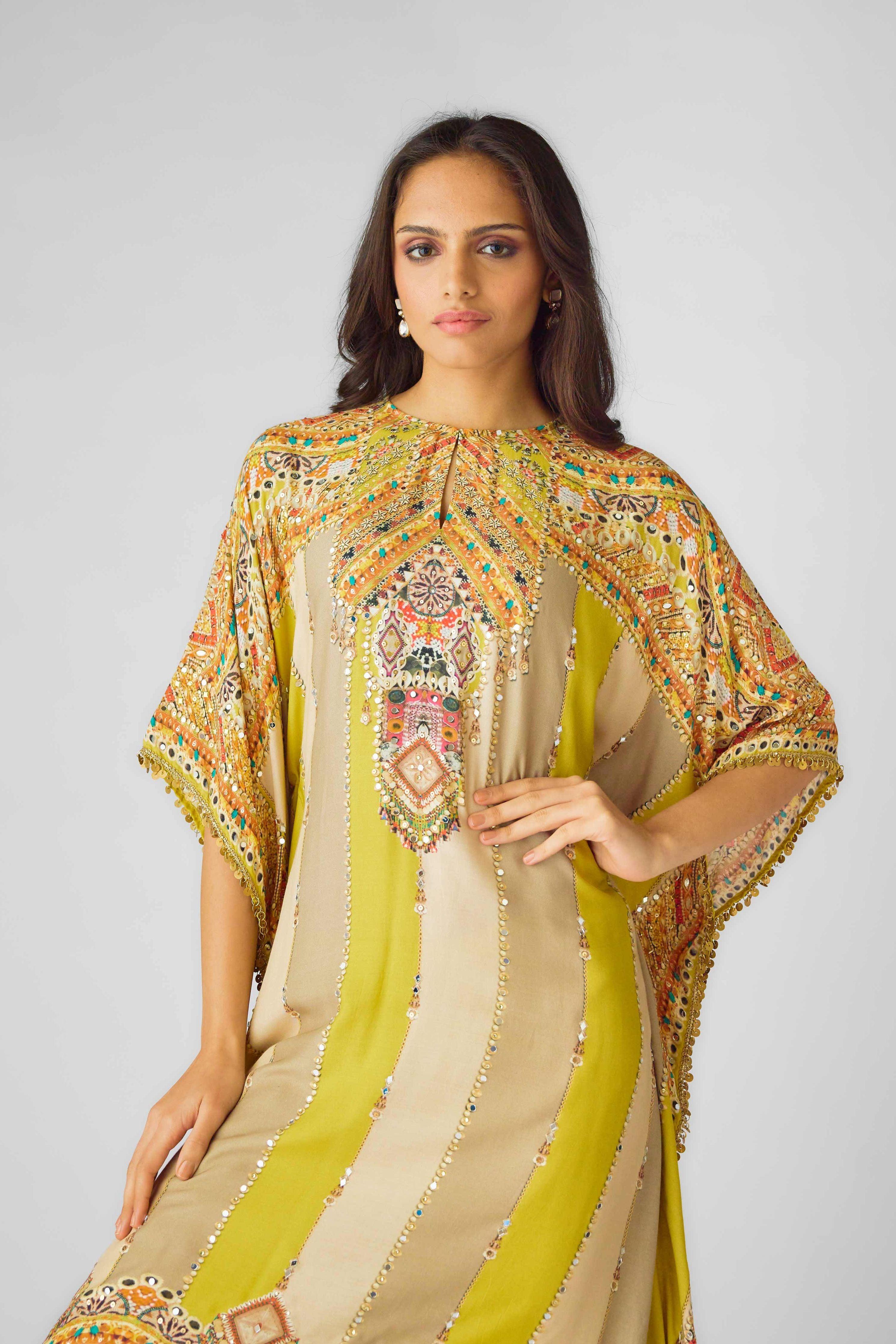 Lime Muslin Embroidered Suit Set  Mokshaa
