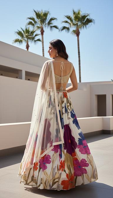 Ivory Lumina Garden Lehenga Set