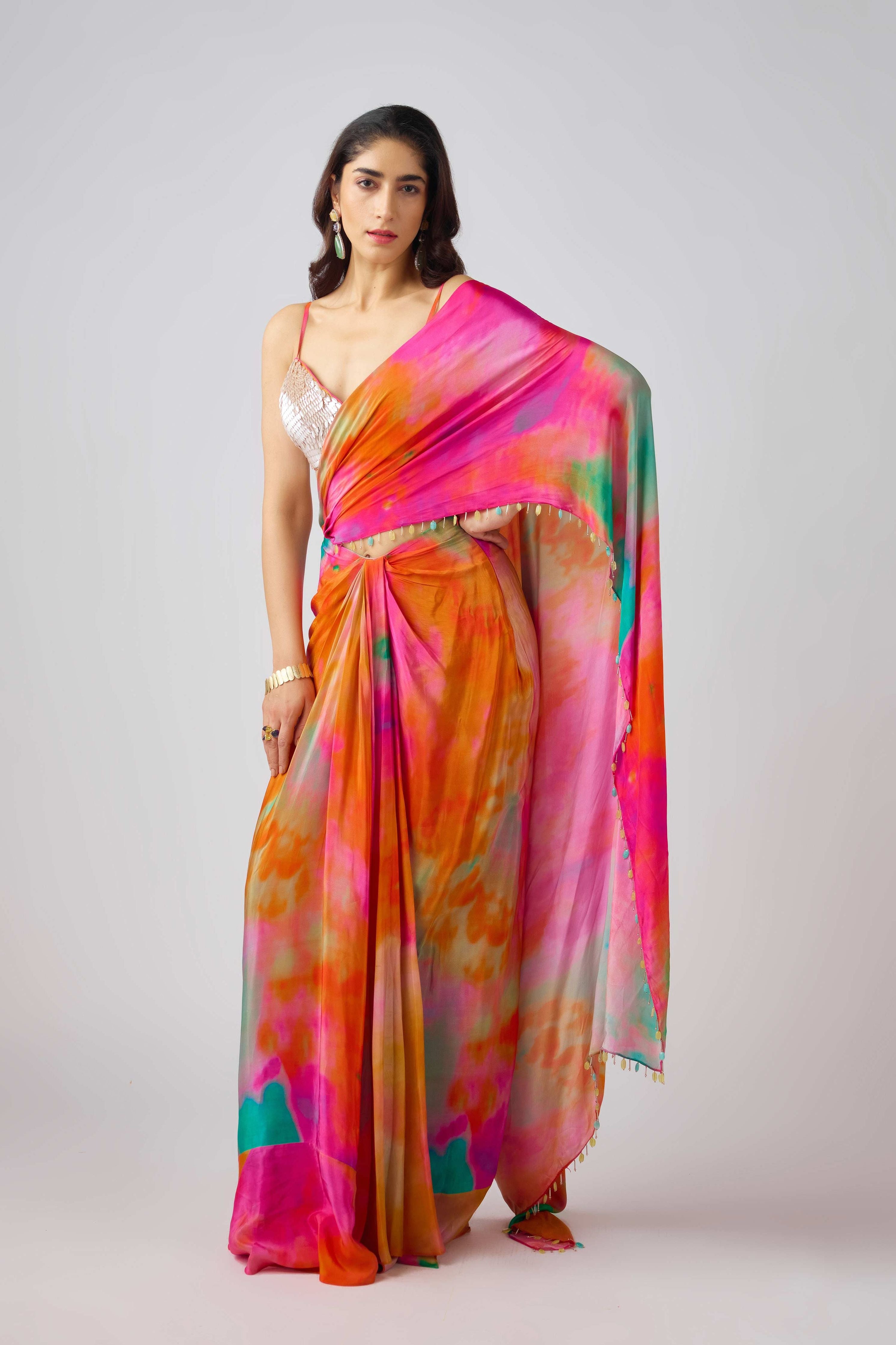 The Sunlit Horizon Saree  Mokshaa