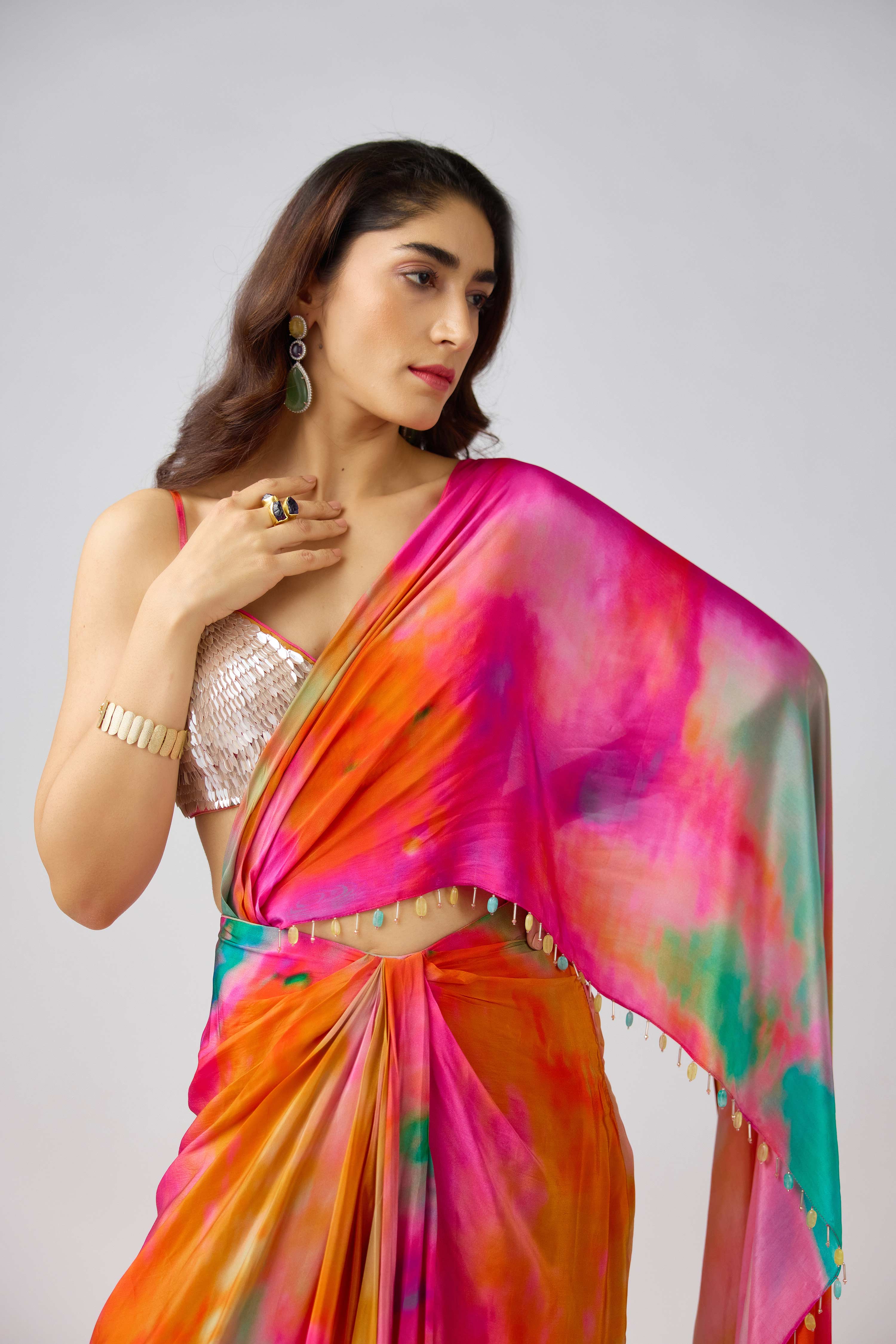 The Sunlit Horizon Saree  Mokshaa