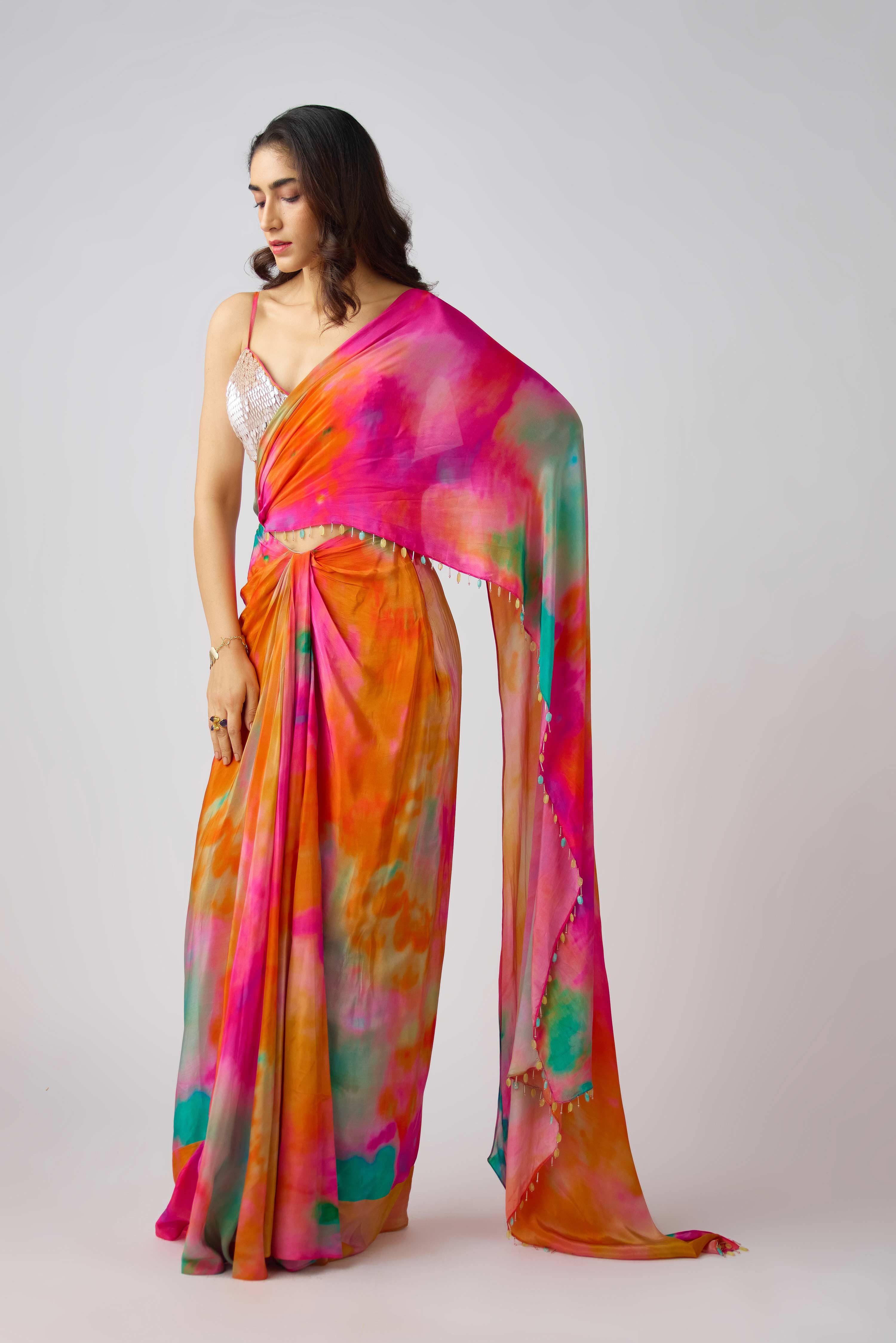 The Sunlit Horizon Saree  Mokshaa