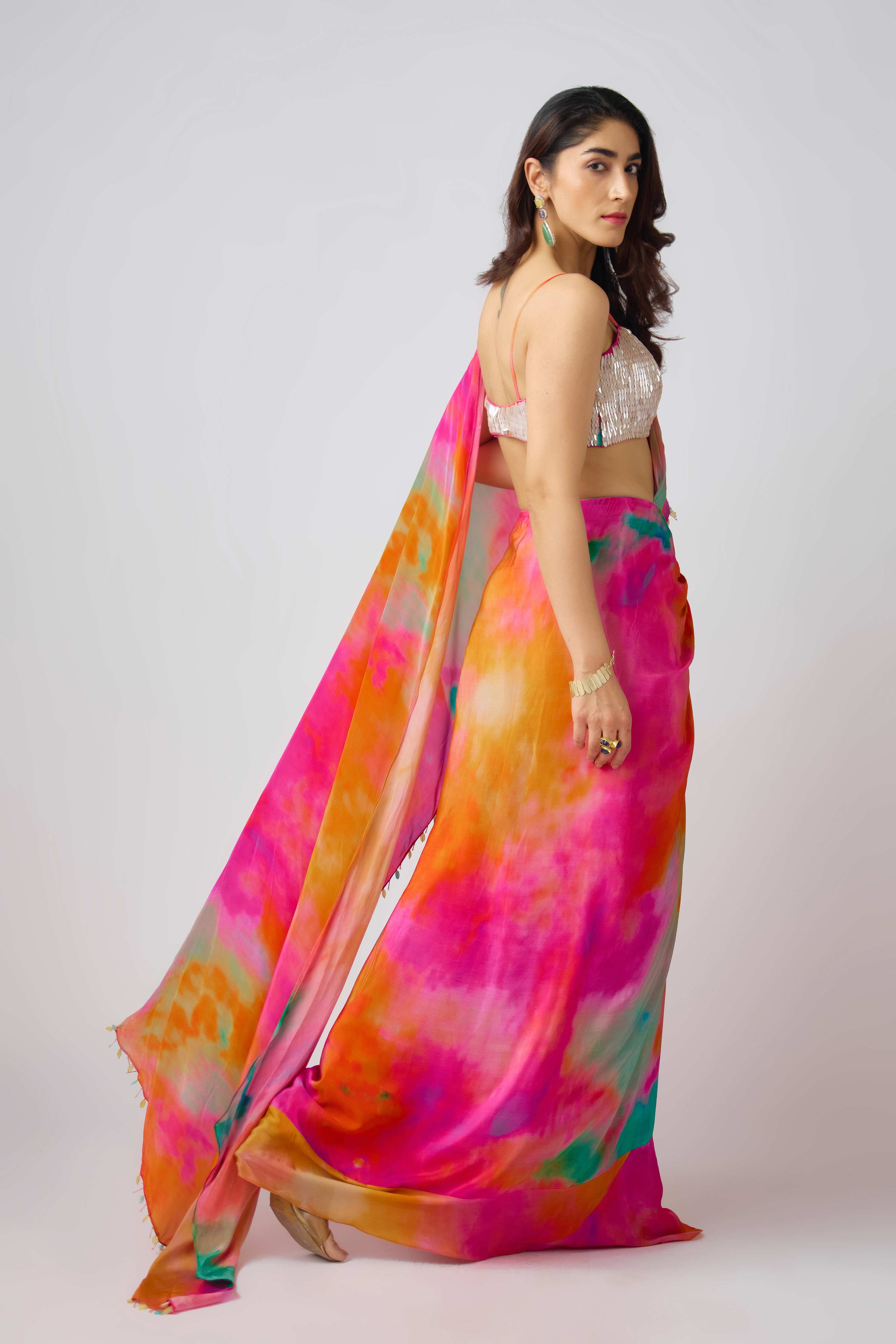 The Sunlit Horizon Saree  Mokshaa