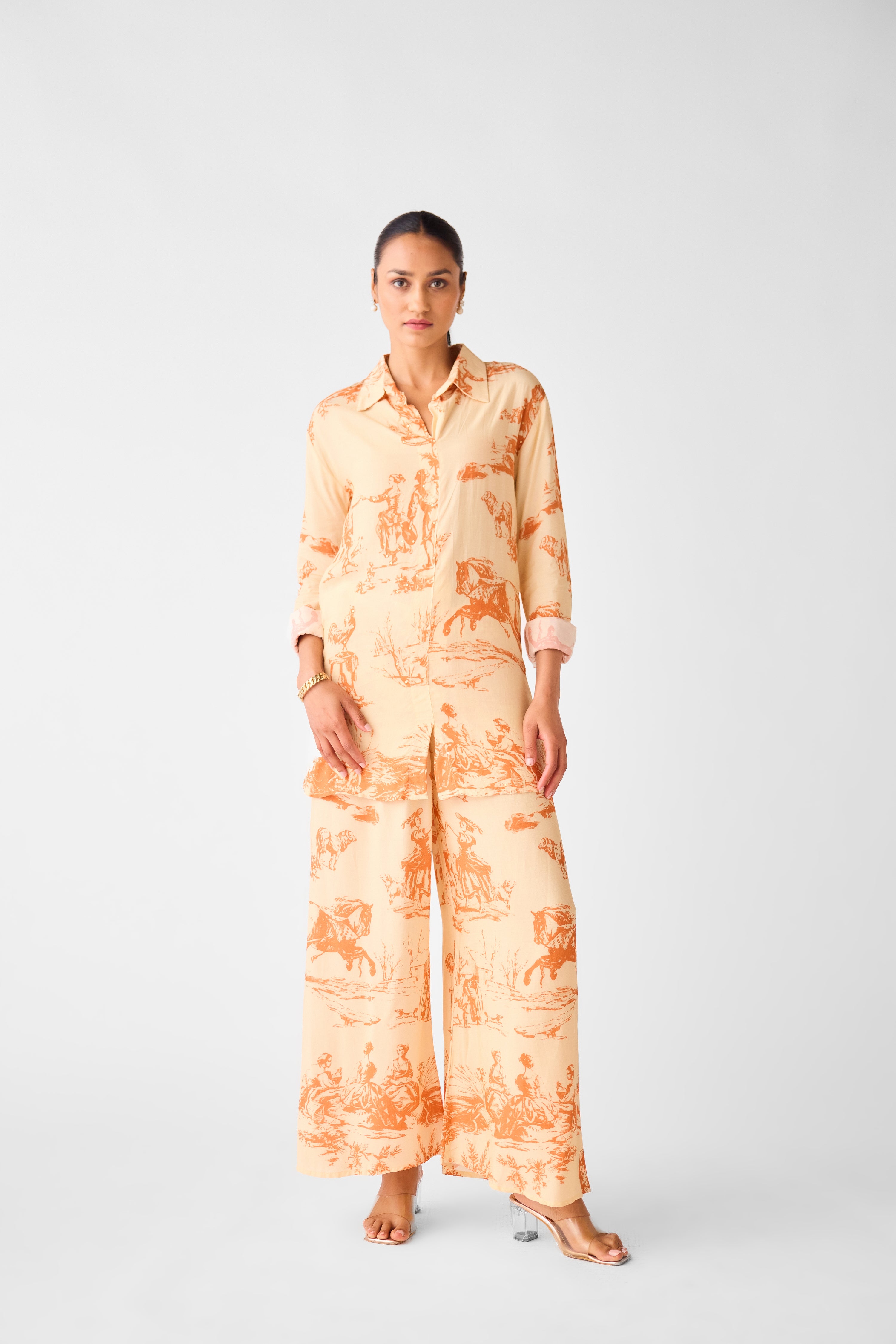 Peach Cotton Linen Co-ord Set