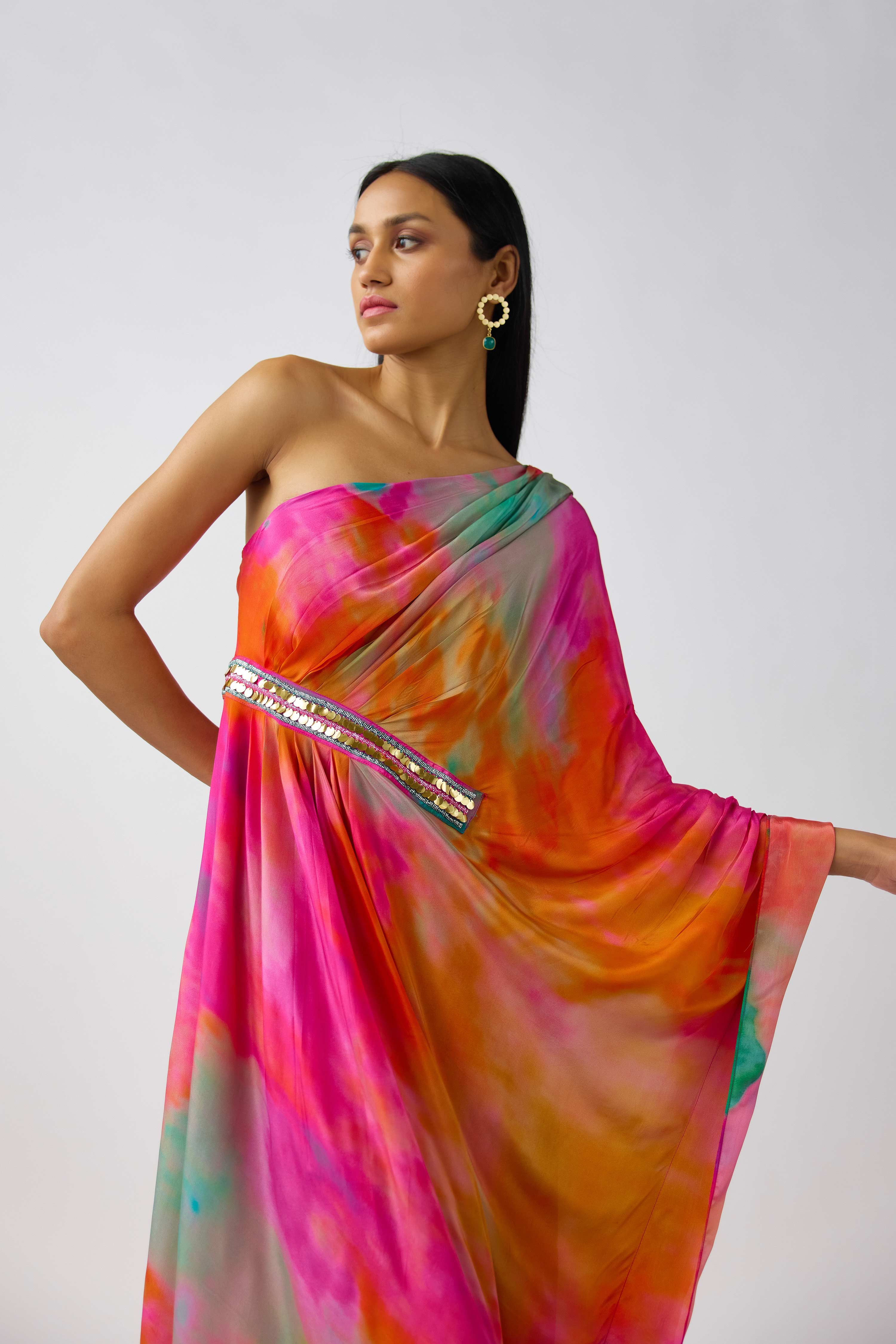 The Sunscape One Shoulder Dress  Mokshaa