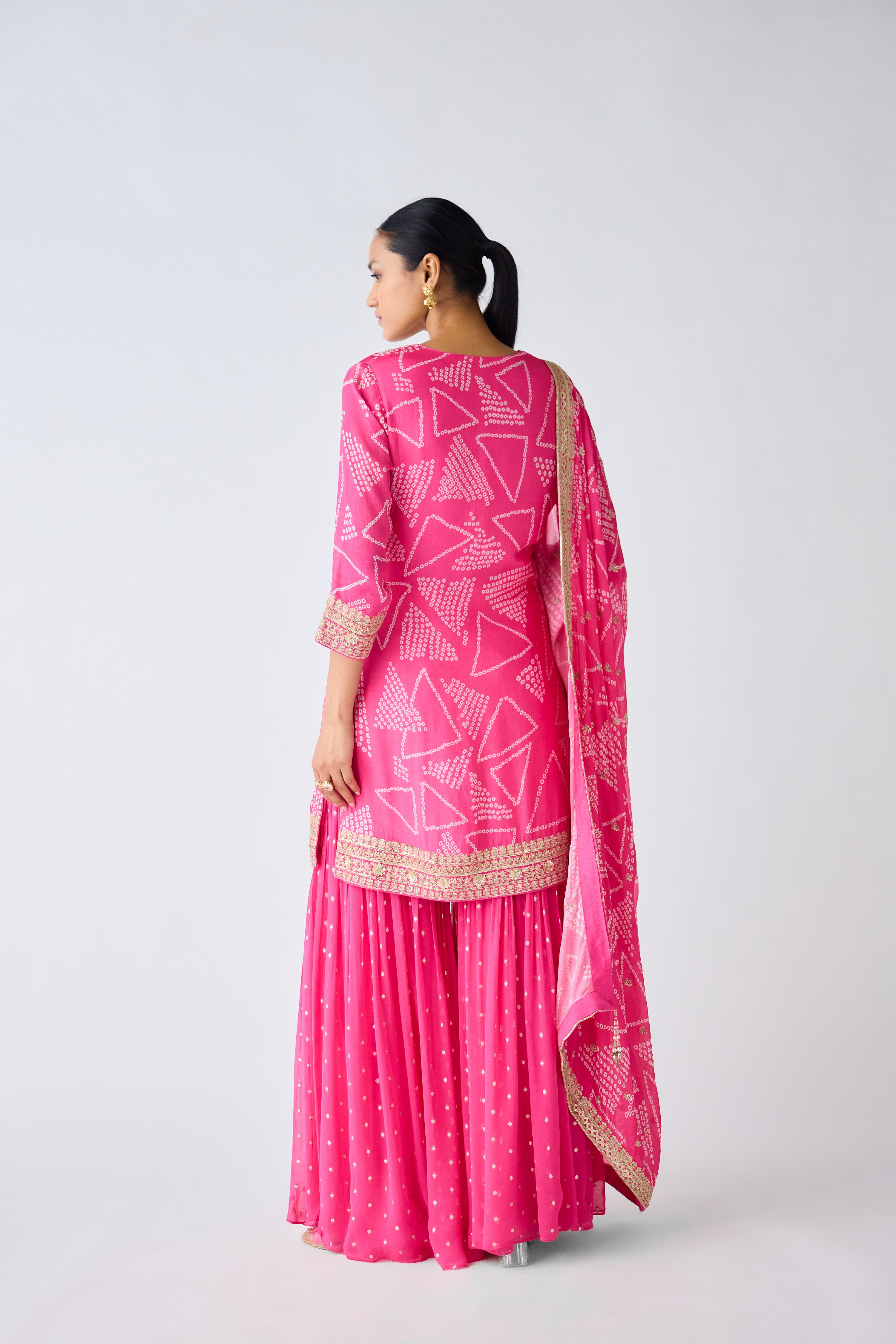 Rani Pink Embroidered Sharara Set