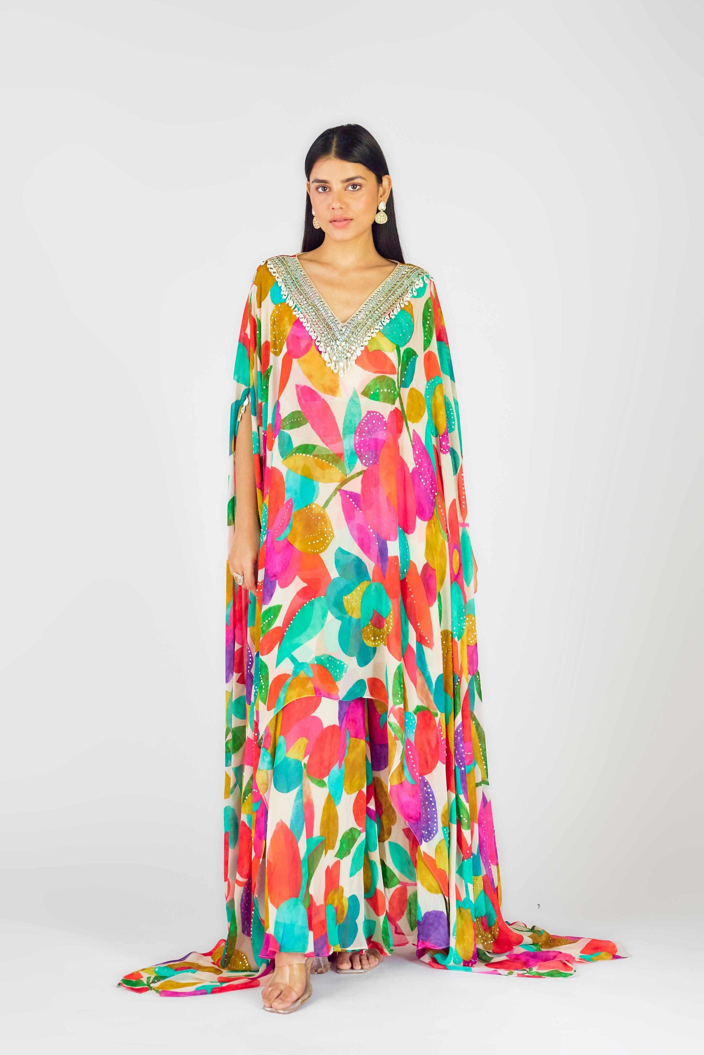 The Tangerine Mirage Sharara & Cape Set (Copy)  Mokshaa