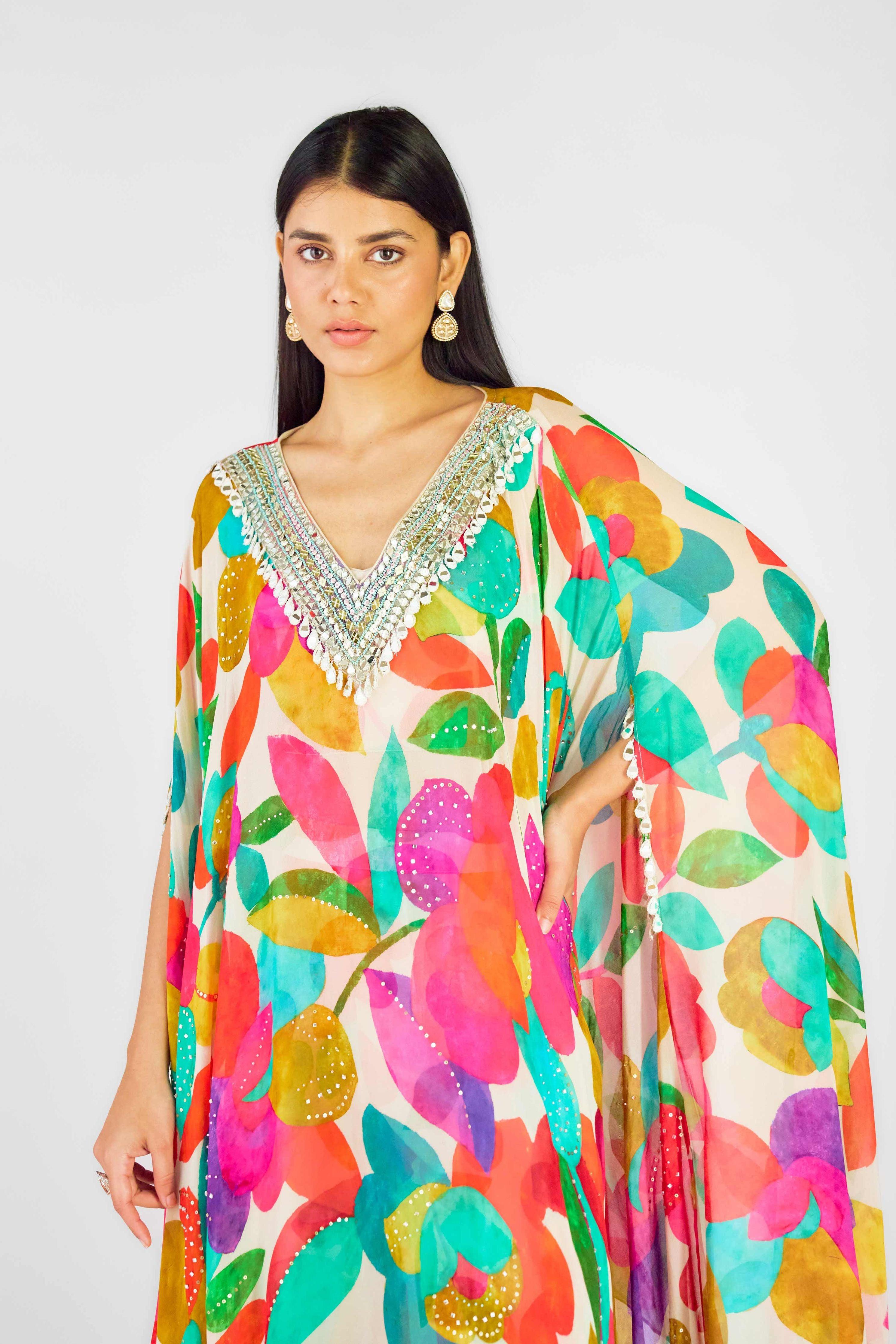 The Tangerine Mirage Sharara & Cape Set (Copy)  Mokshaa