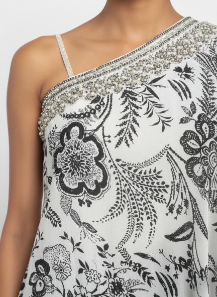 White Crepe Sharara Set
