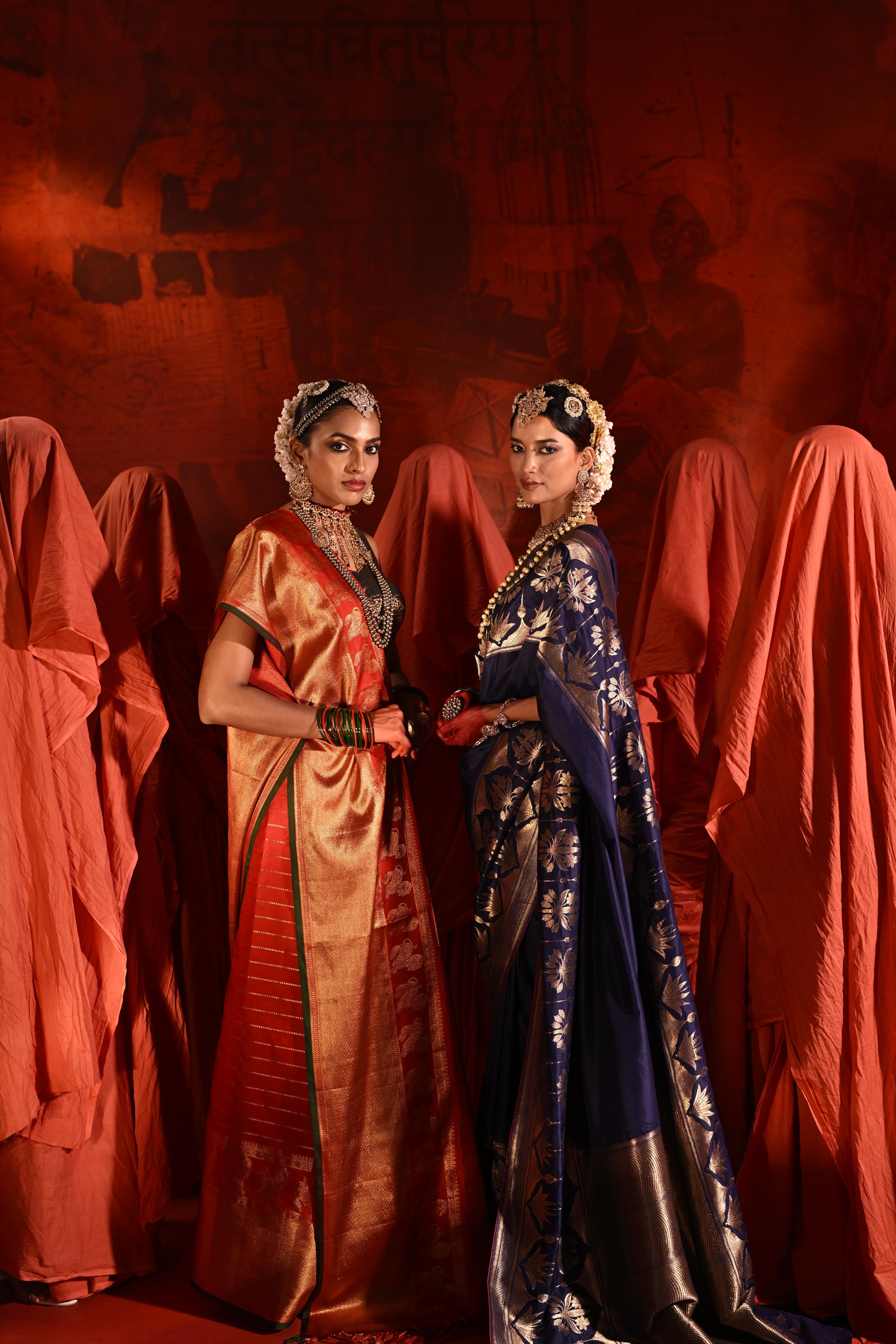 Midnight Blue Silk Saree with Golden Zari Weaving Border