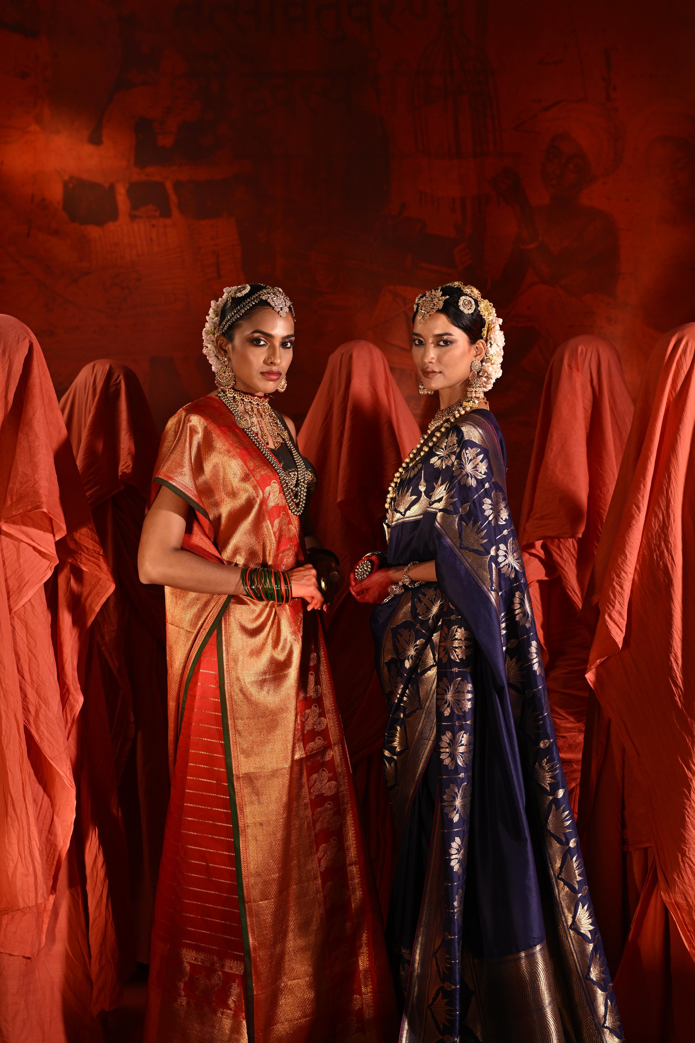 Midnight Blue Silk Saree with Golden Zari Weaving Border