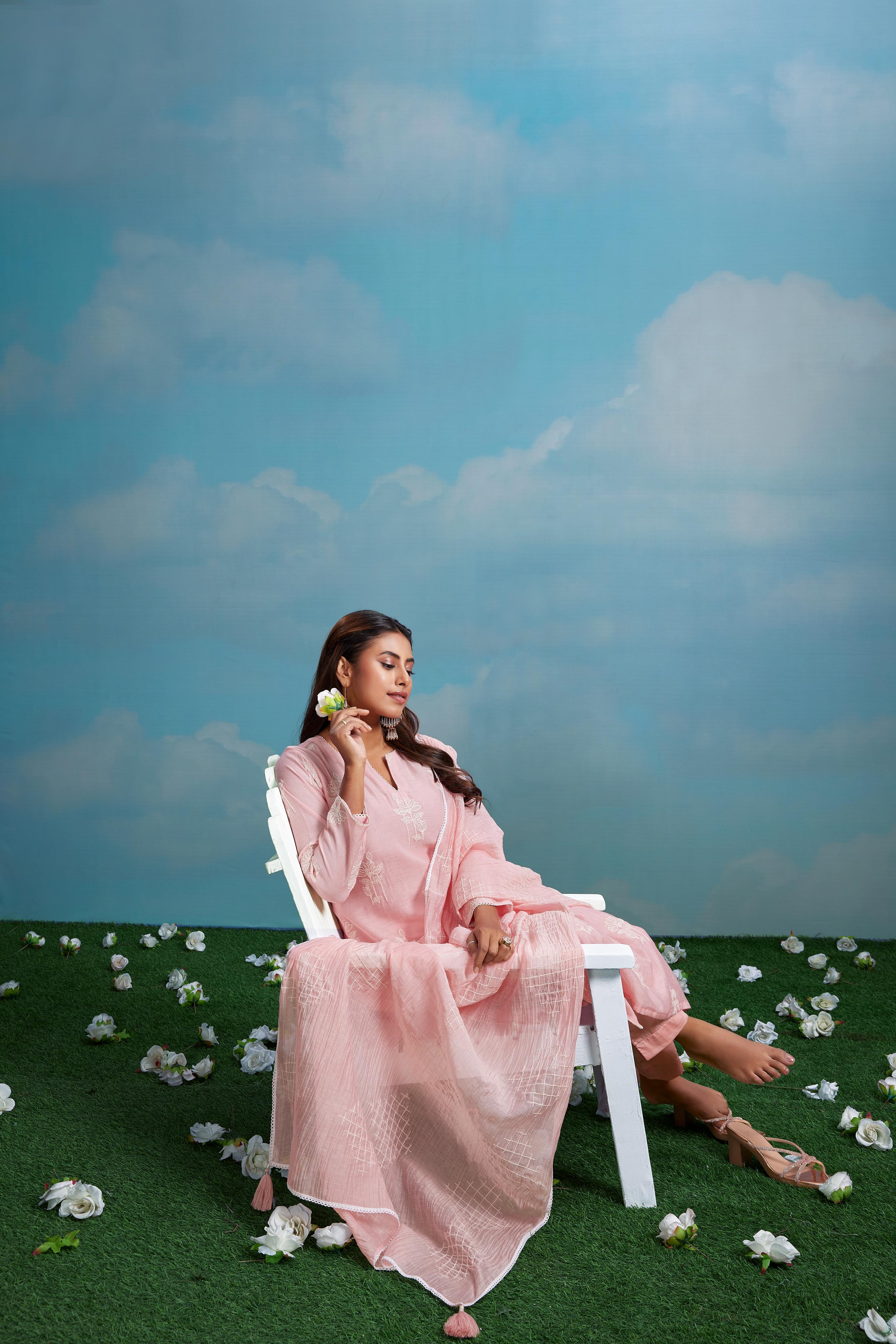 Blush Pink Embroidered Salwar Set
