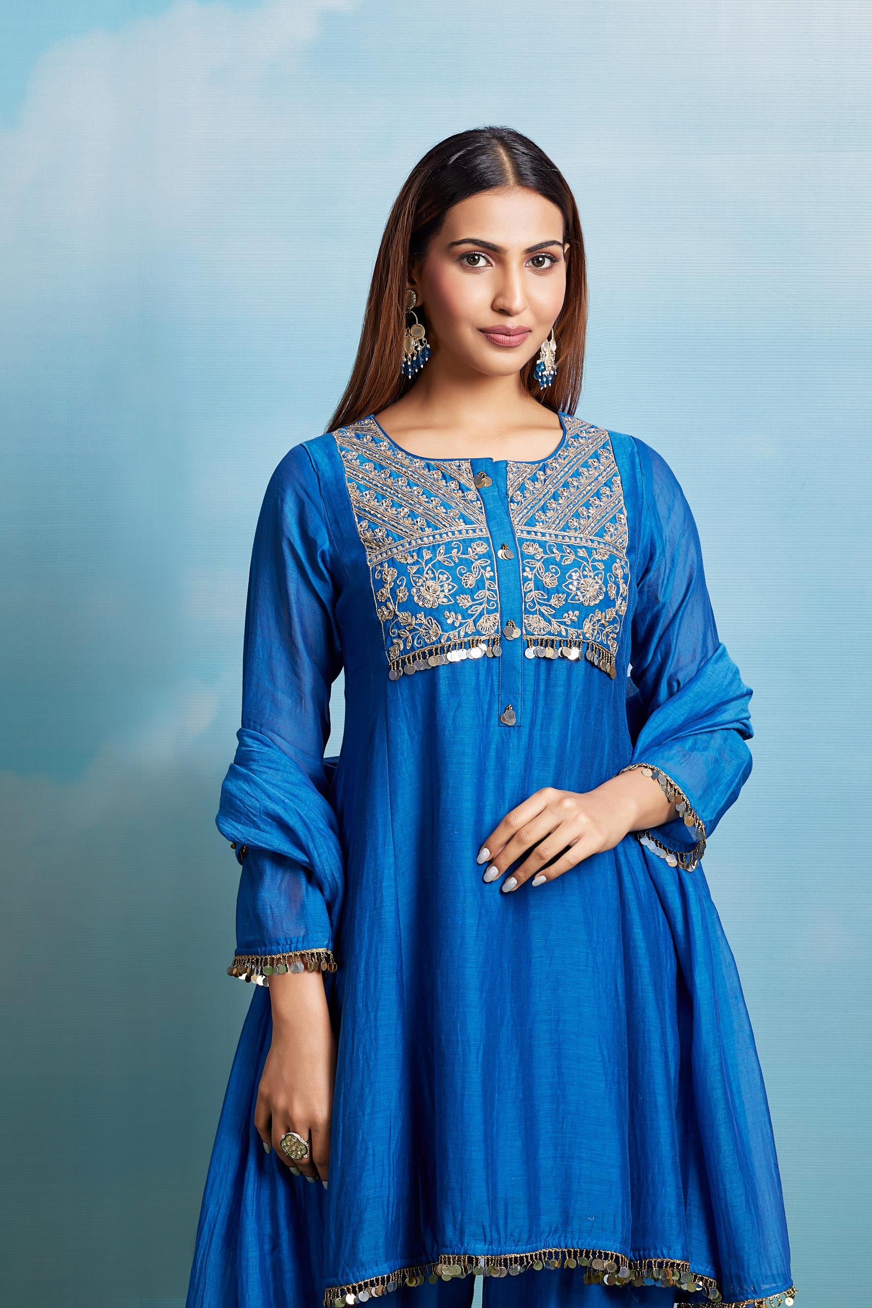 Royal Blue Mul Salwar Set