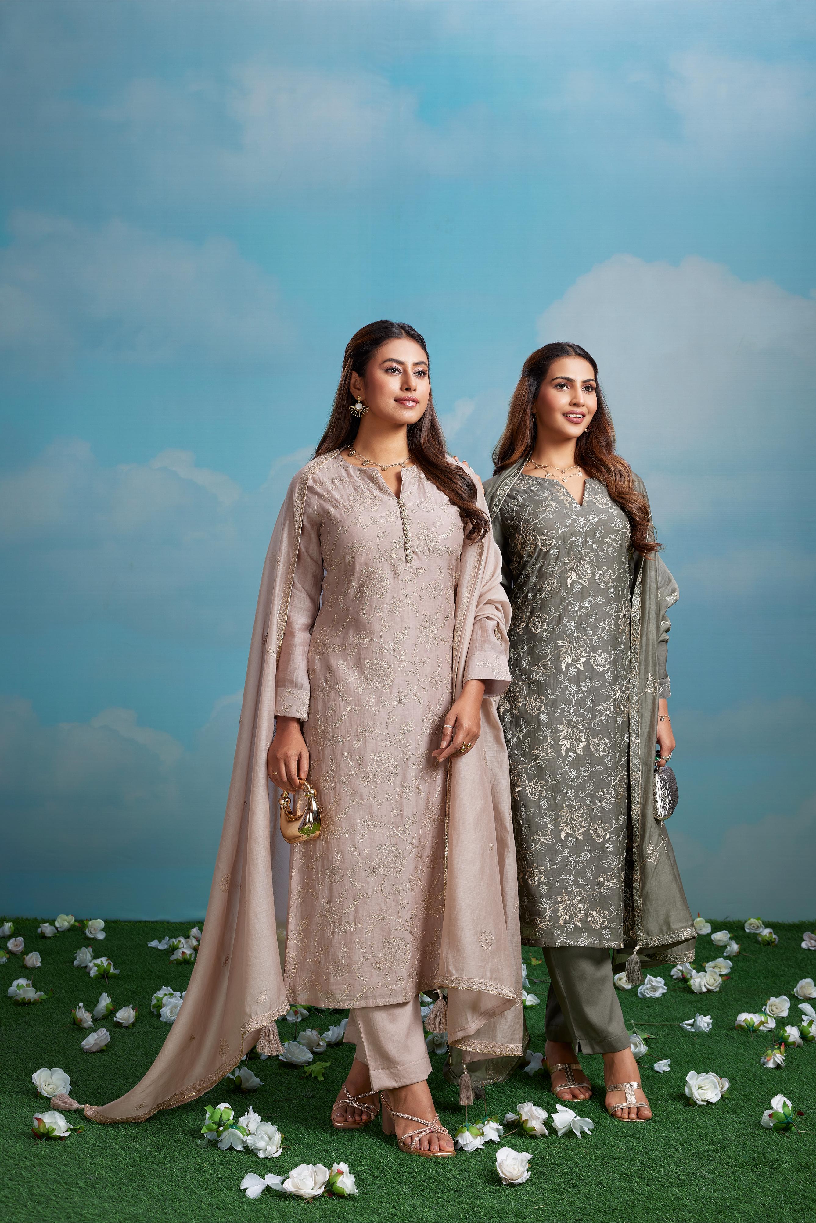 Dusty Beige Mul Salwar Set
