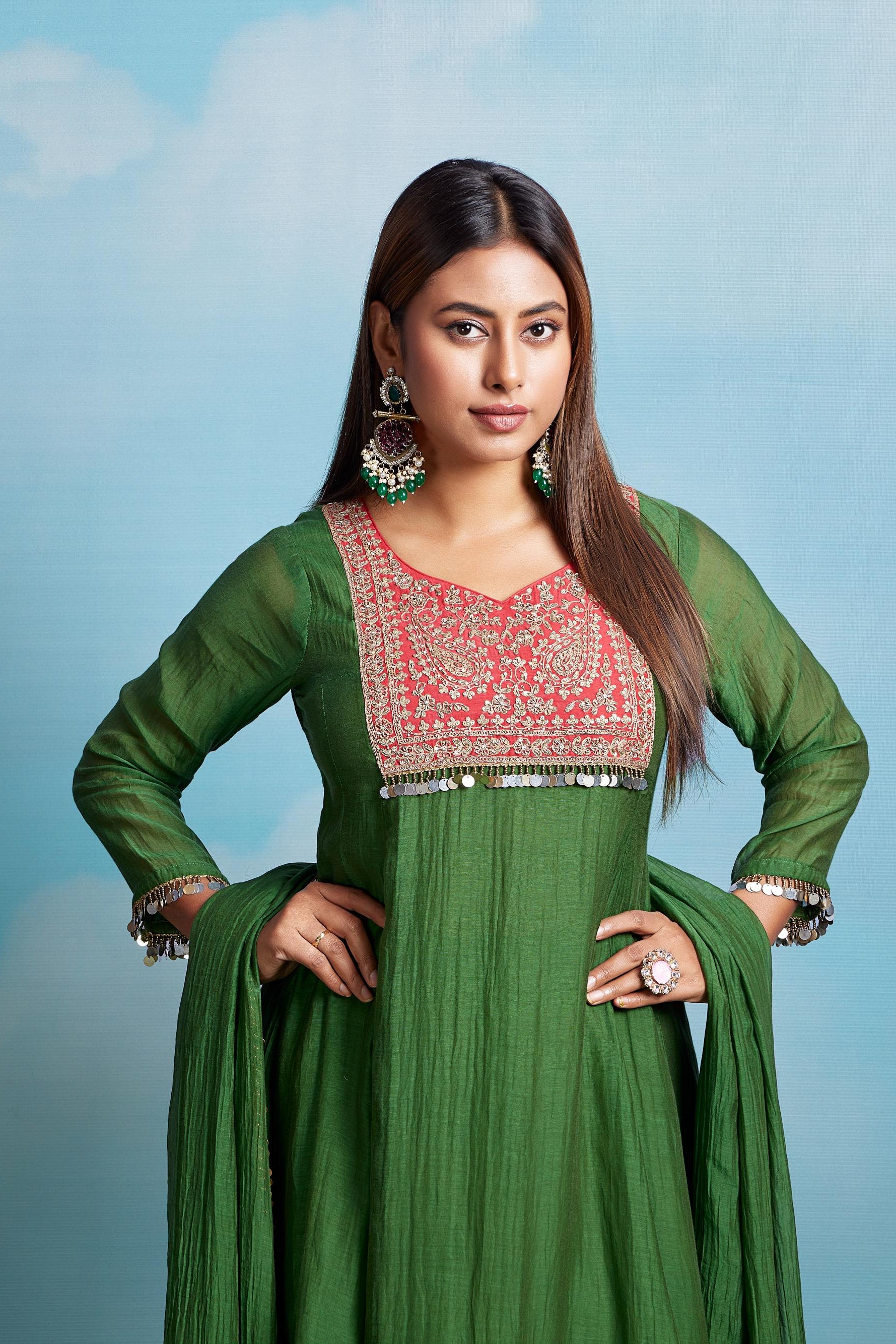 Emerald Green Mul Salwar Set