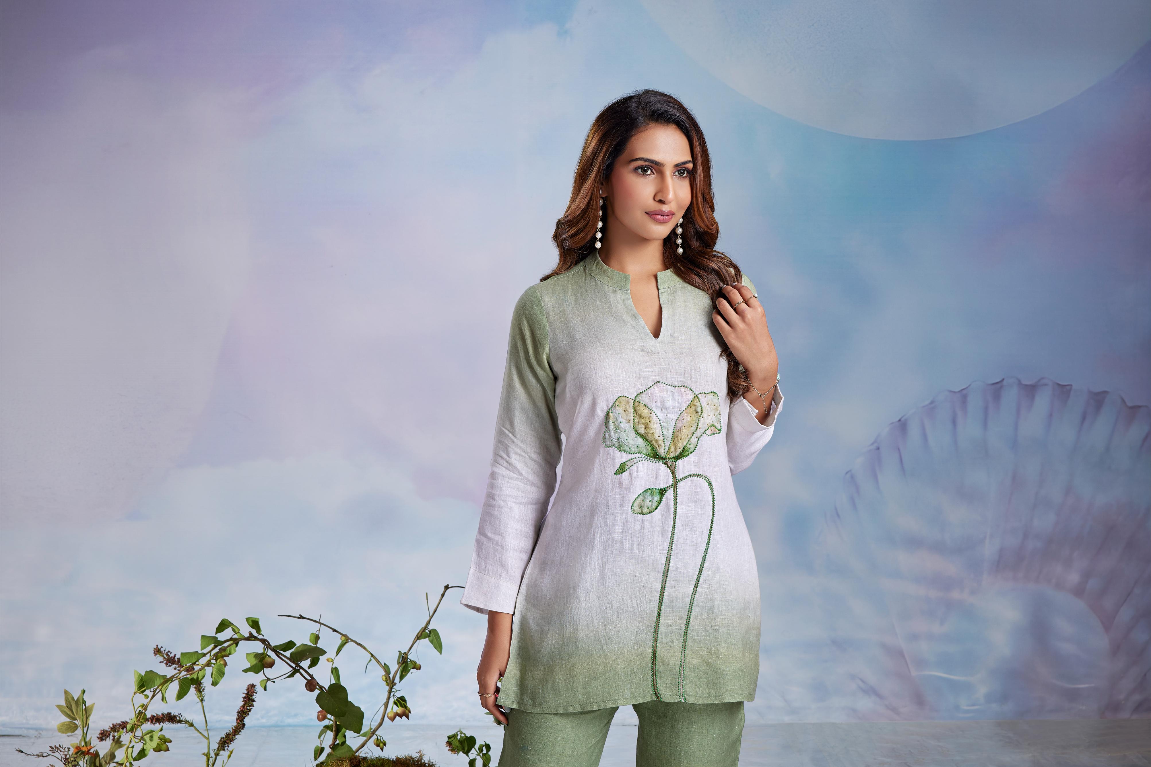 Sage Green Ombre Floral Co-Ord Set