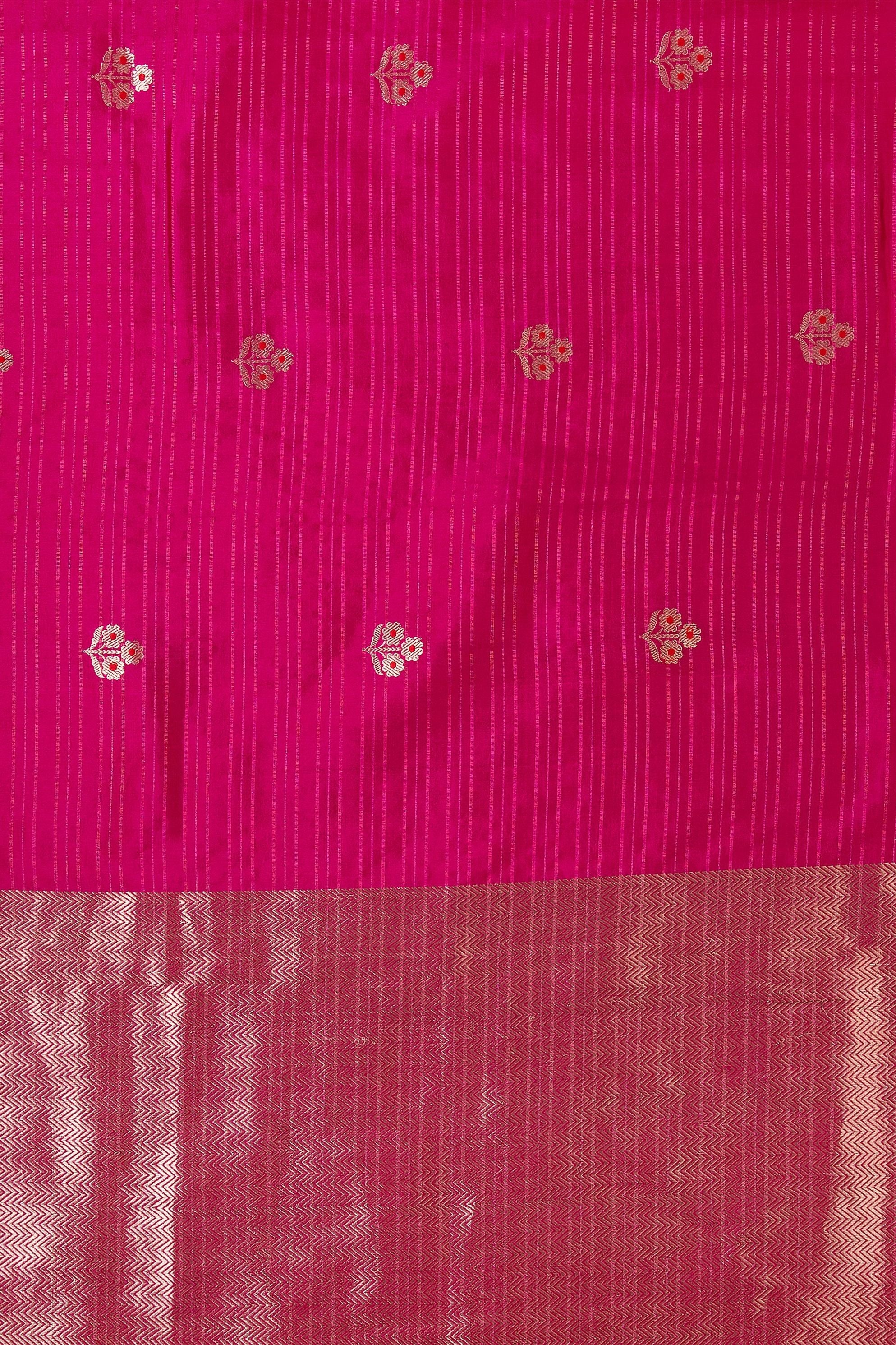 Magenta Pink Banaras Silk Saree - Mokshaa