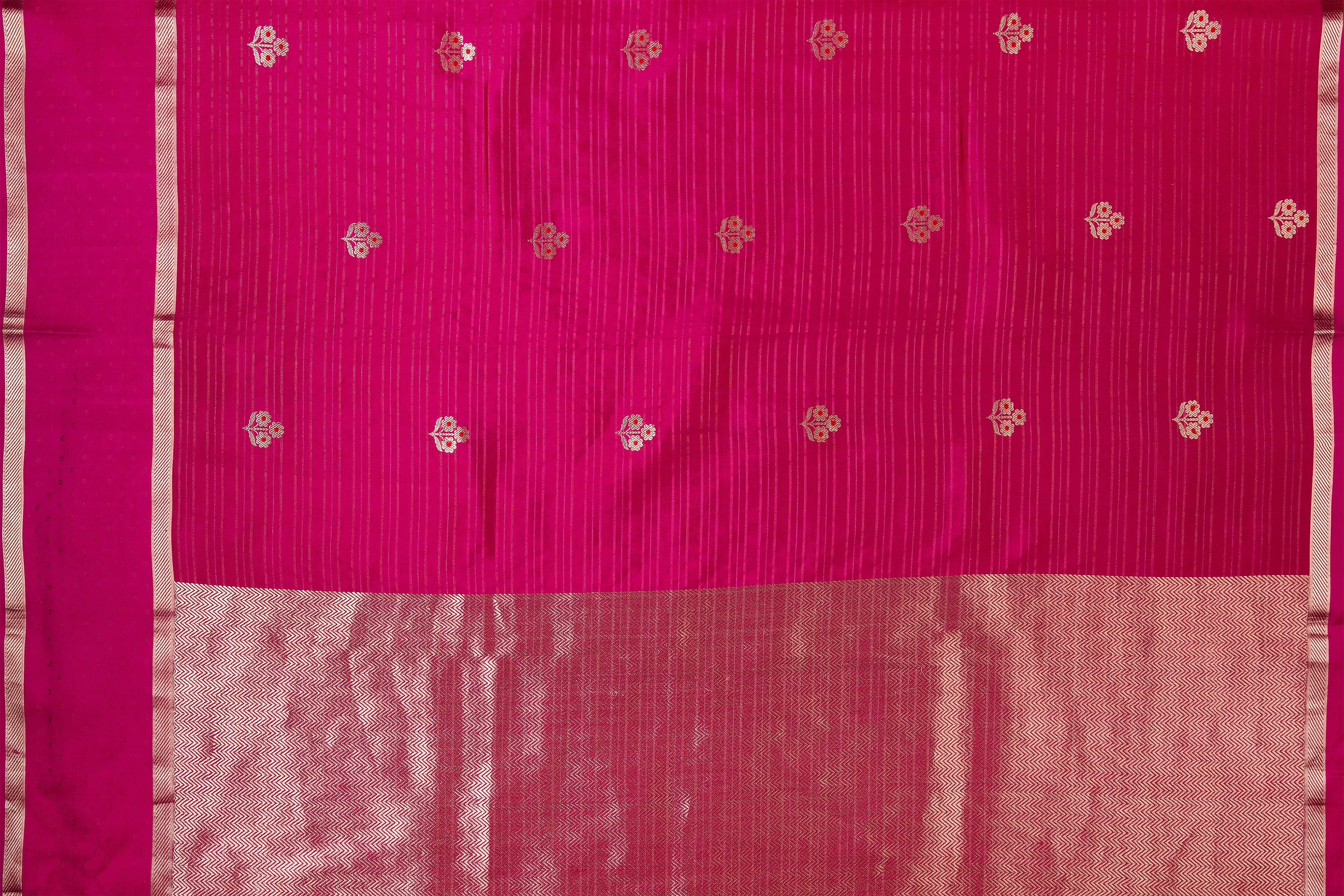 Magenta Pink Banaras Silk Saree - Mokshaa