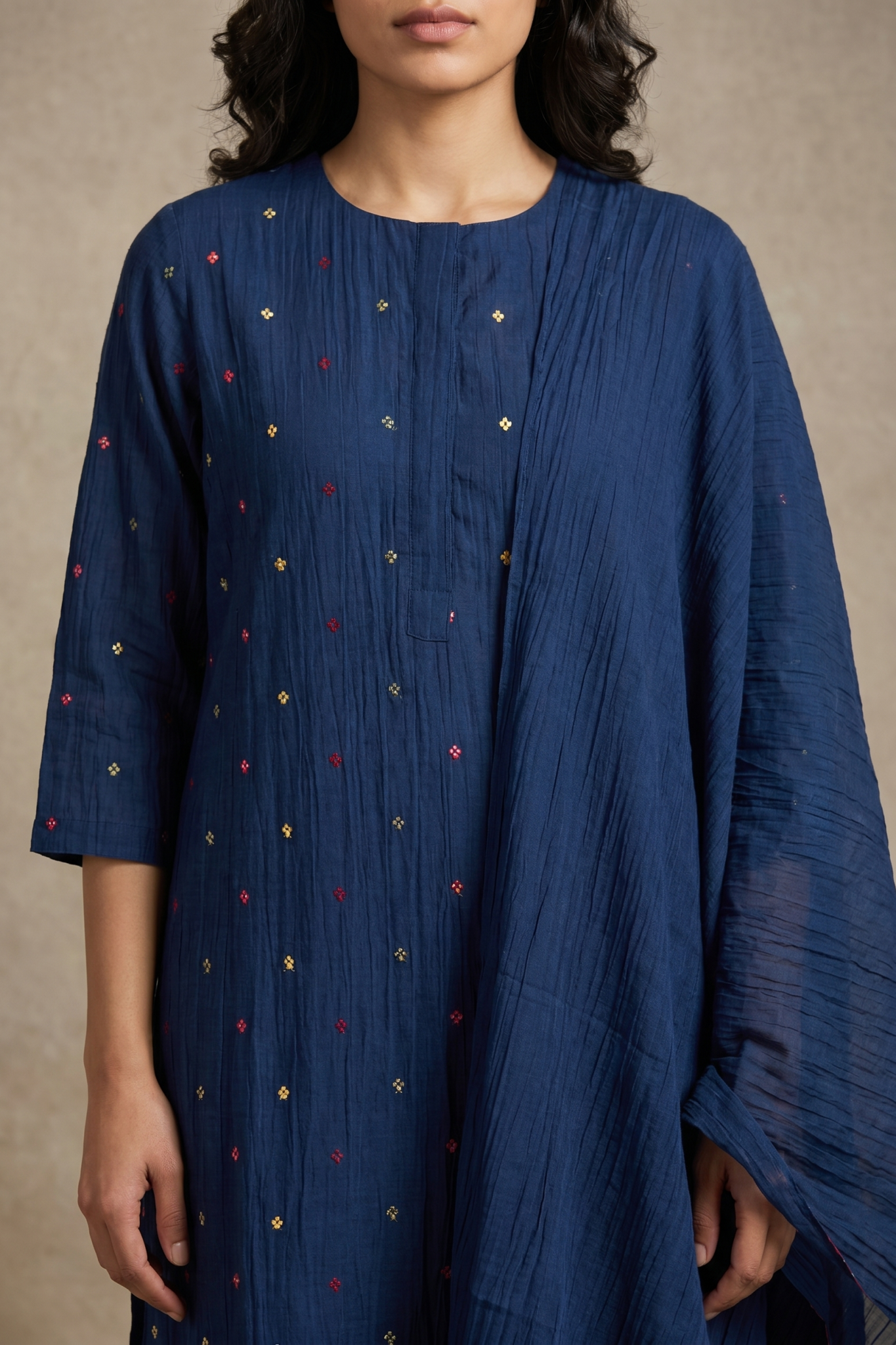 Navy Blue Cotton Salwar Set