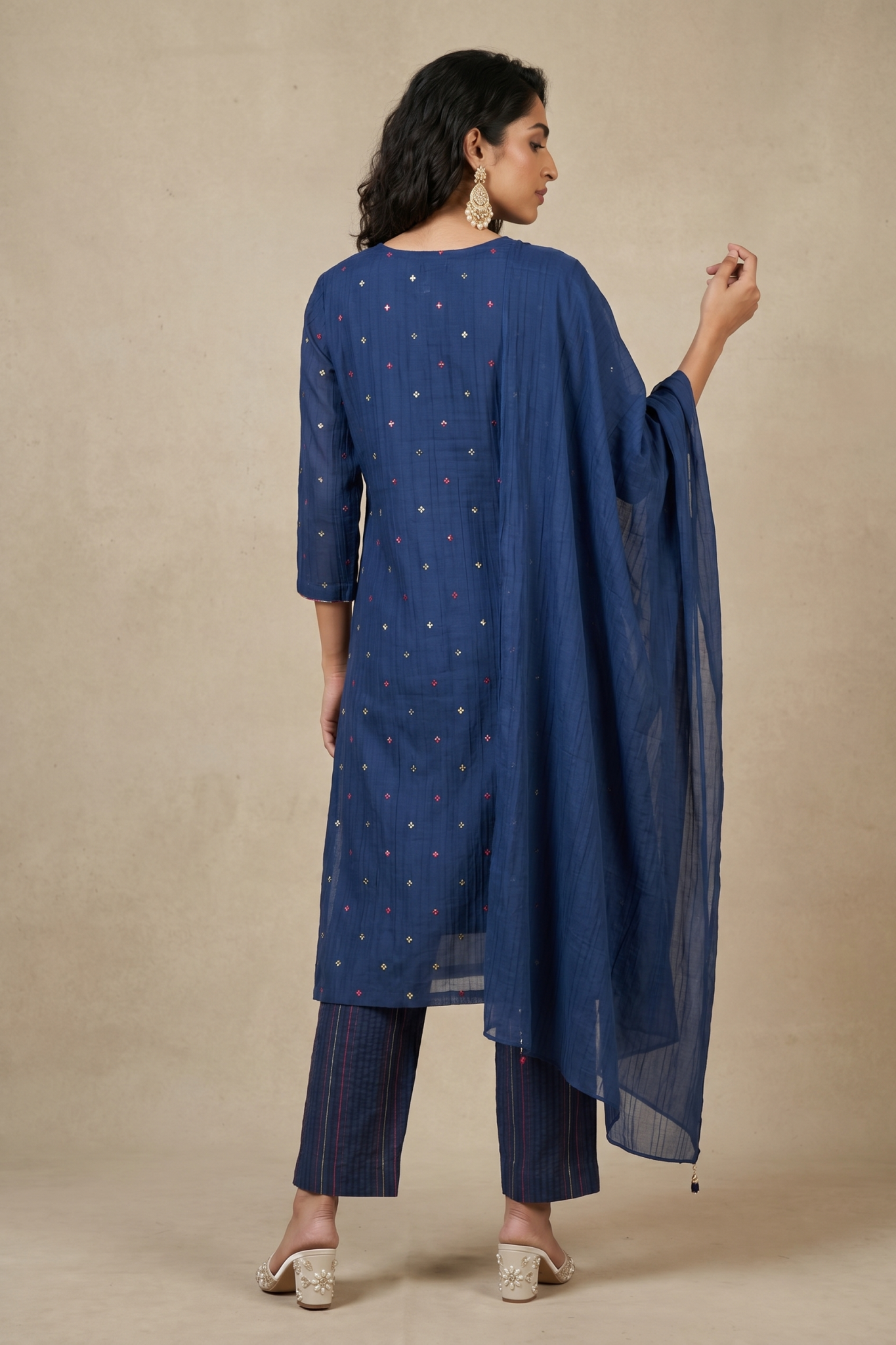 Navy Blue Cotton Salwar Set