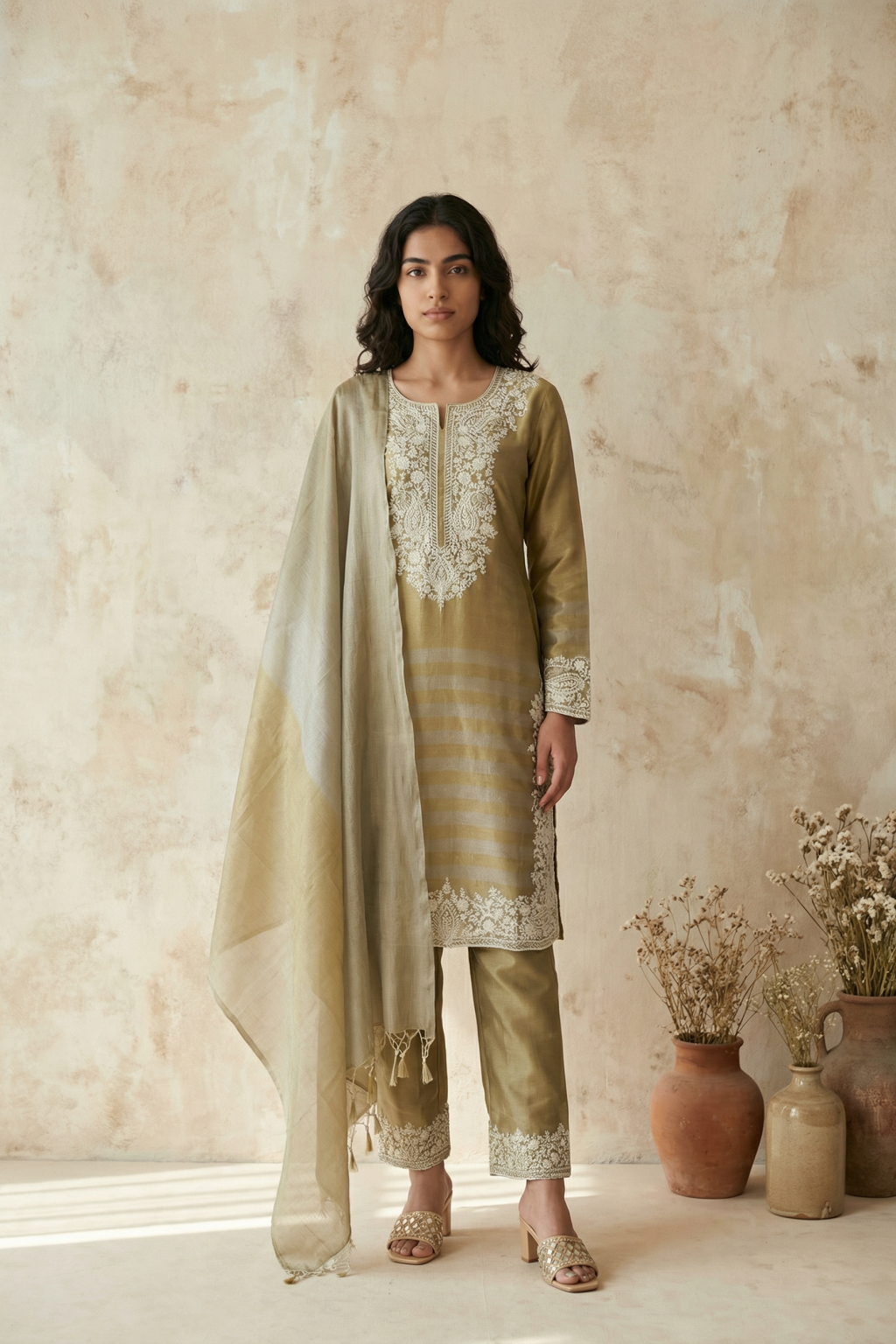 Green Tissue Salwar Set