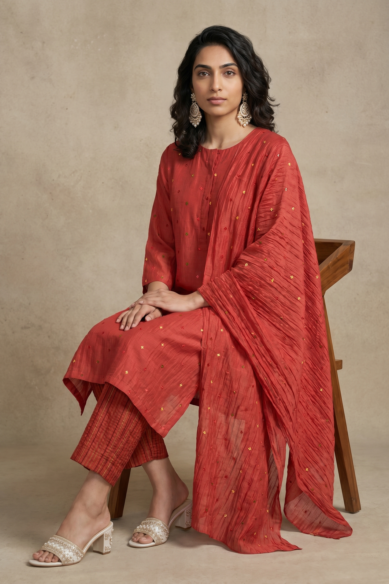 Rust Cotton Salwar Set