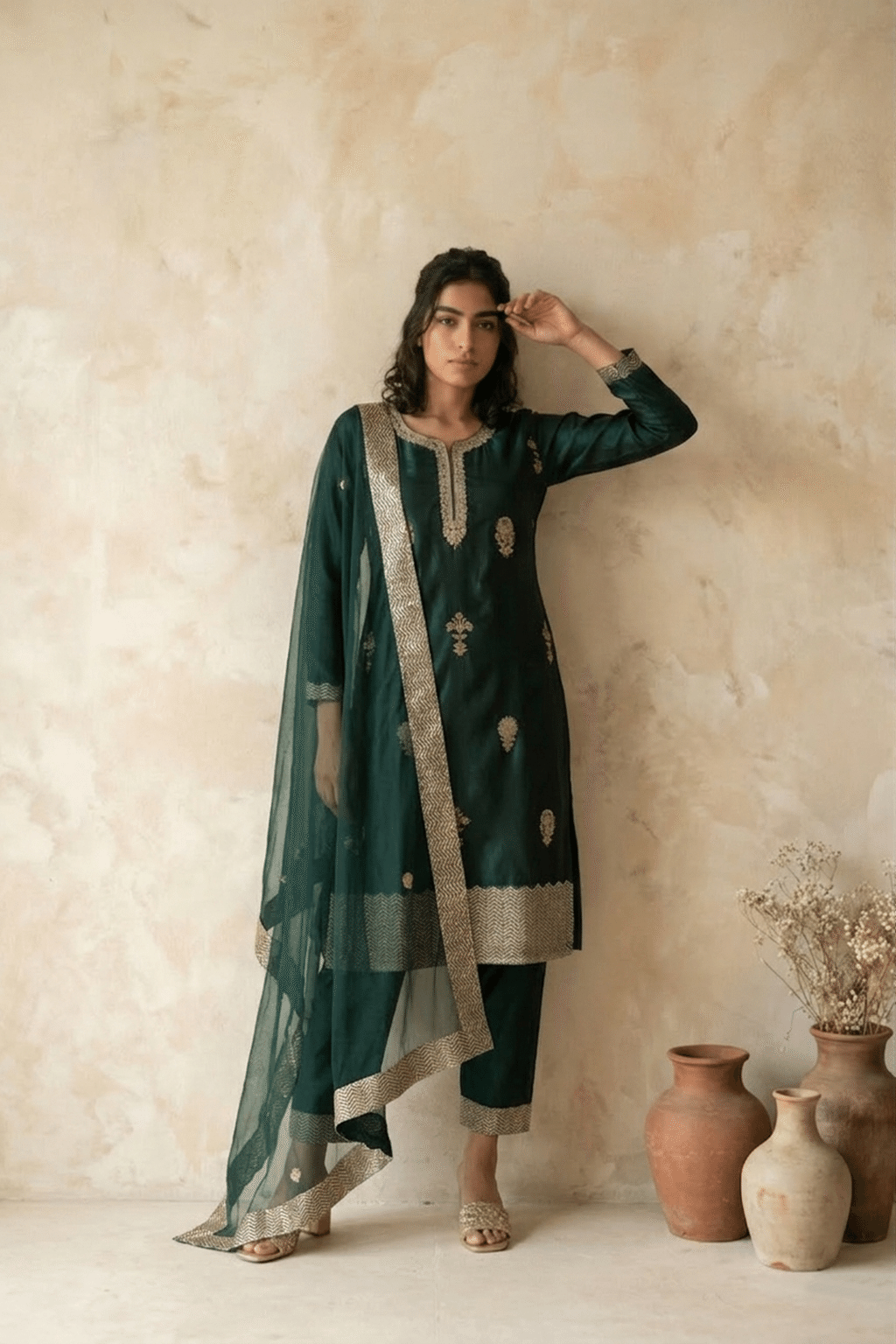 Green Silk Salwar Suit