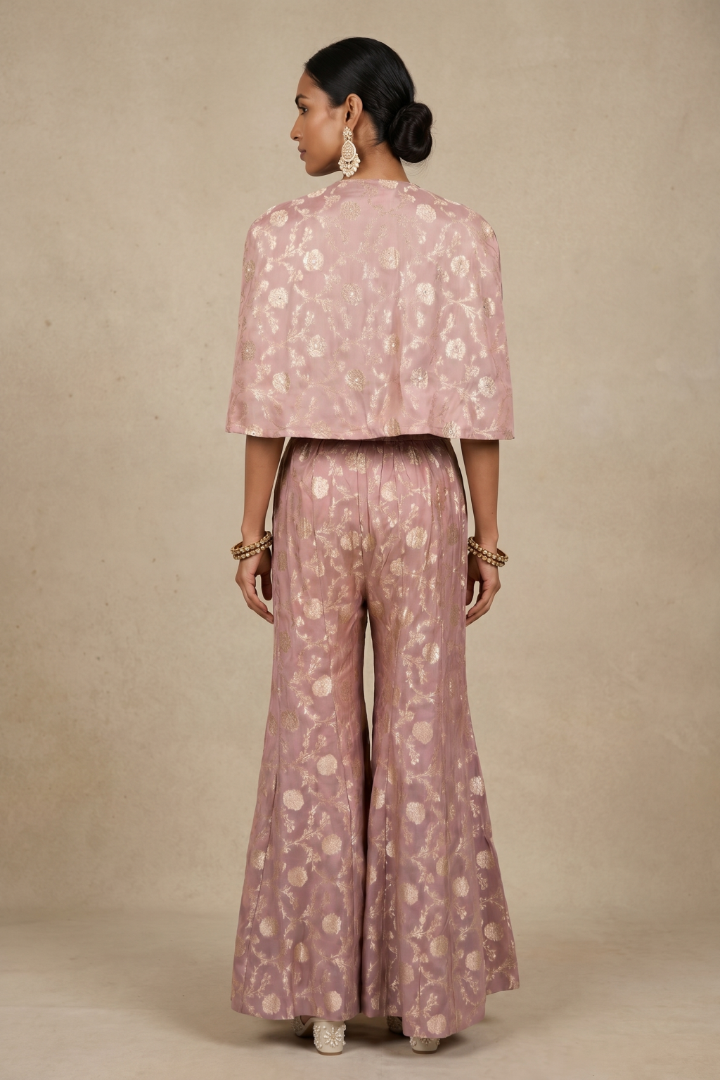 Dusty Pink Tissue Indo-Western Set
